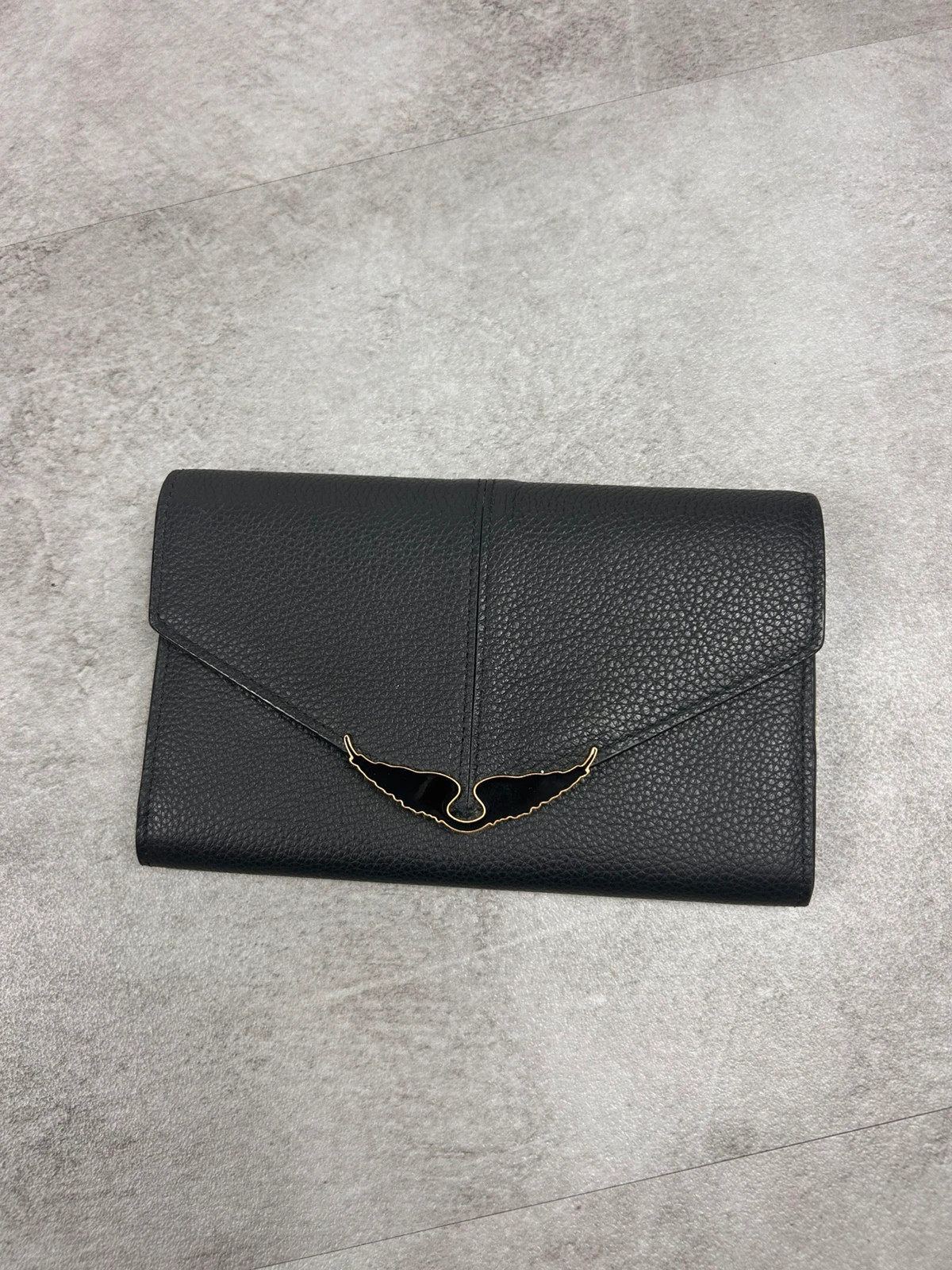 Zadig & Voltaire femmes portefeuille long ZV cuir noir neuf