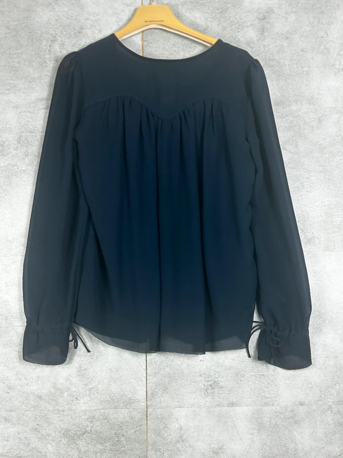 Ba&sh femme blouse fluide taille 1 manches longues volantées bleu marine bohème chic – Ba&sh – taille S / 36 / 8 2