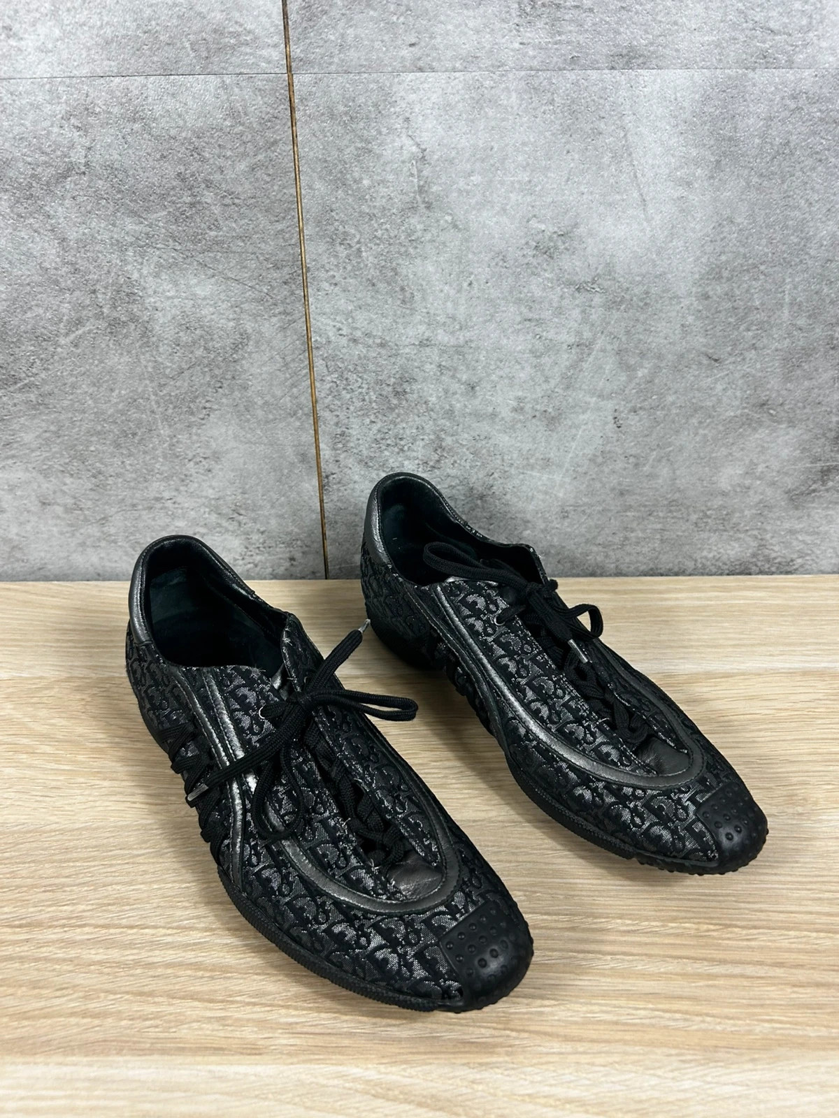 Dior femme sneakers T38.5 monogramme Oblique noir gris y2k luxe streetwear vintage