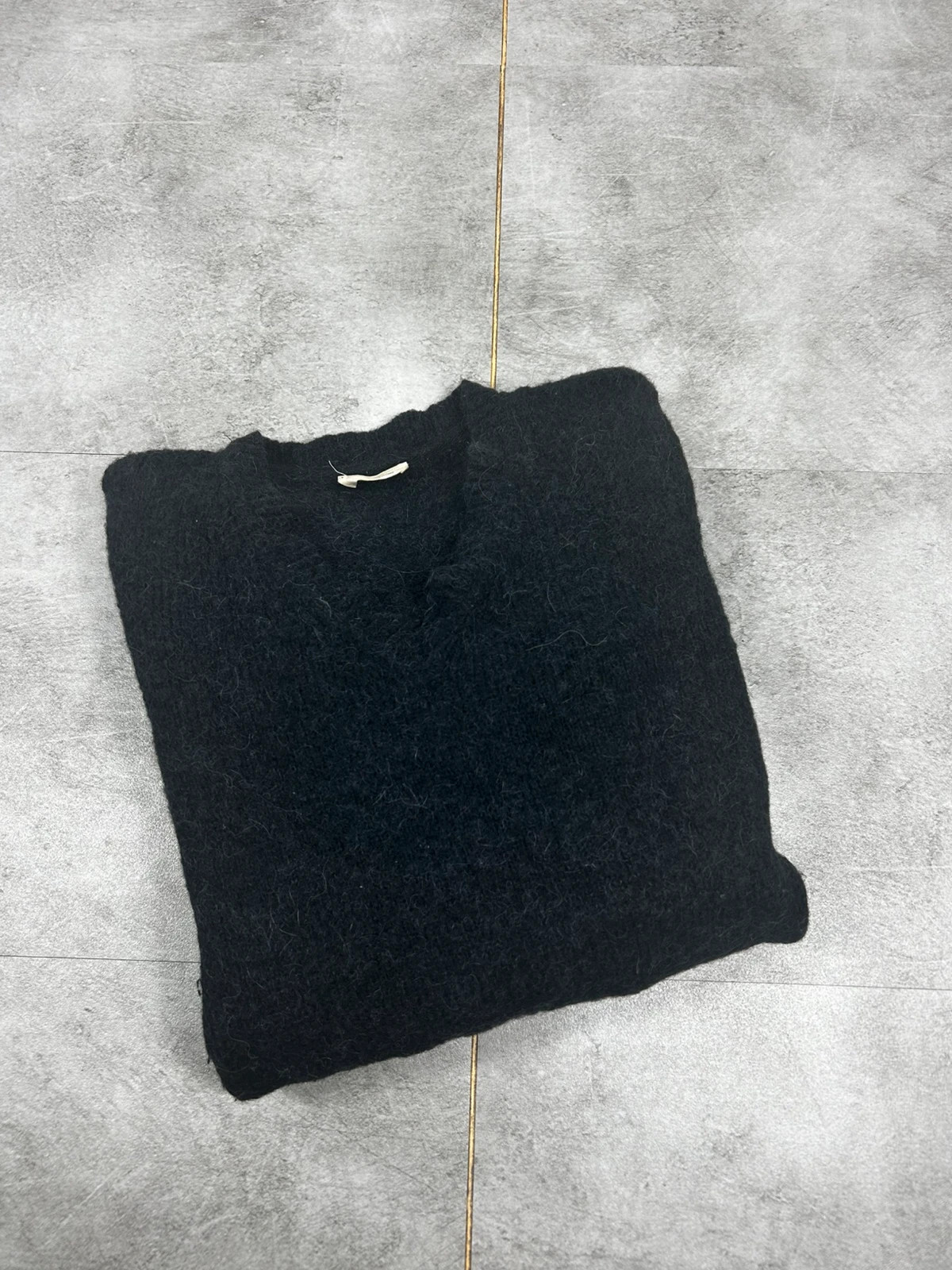 American Vintage hommes pull laine taille S noir vintage chaud minimal