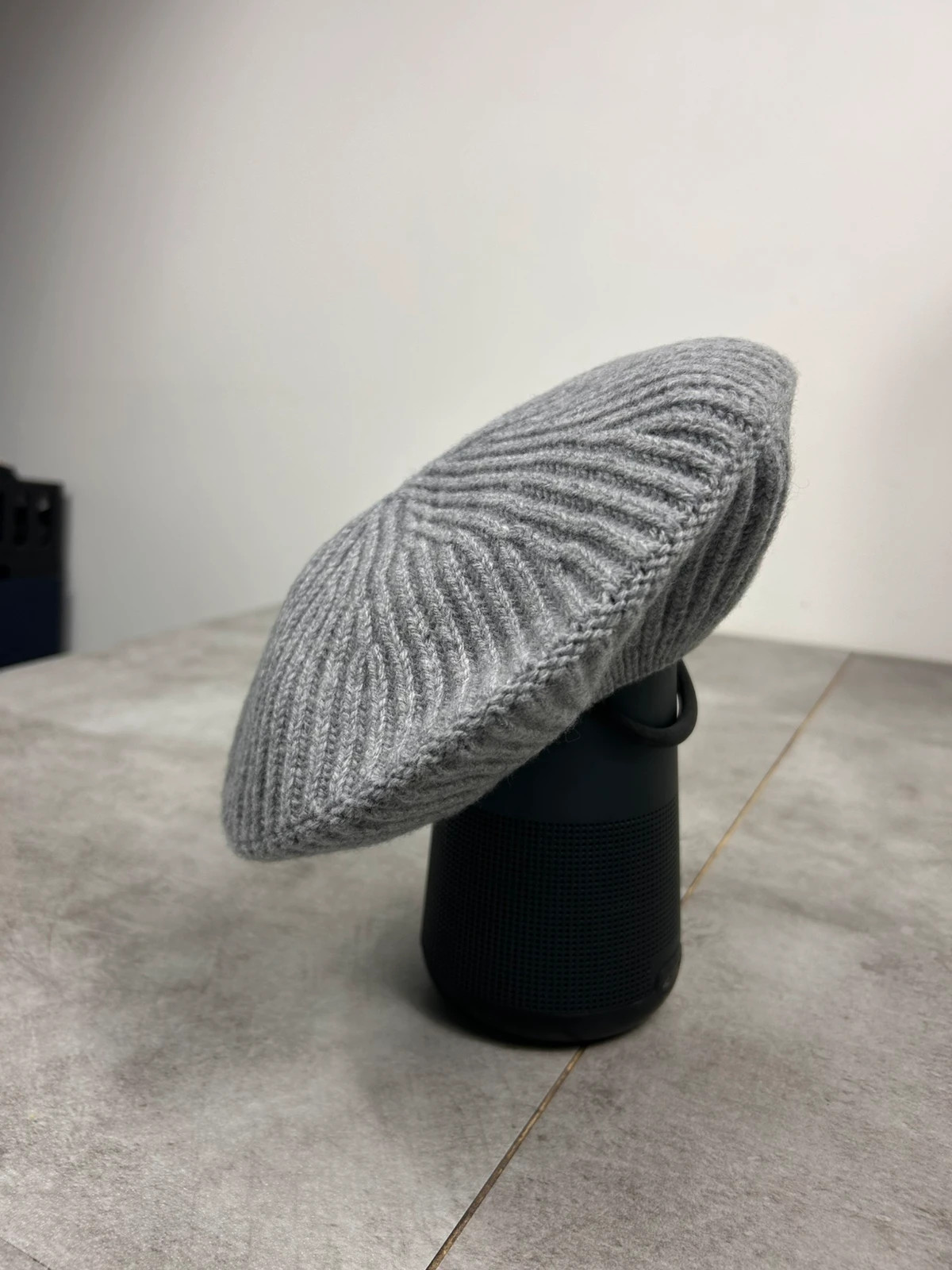 Ganni femmes béret logo one size laine gris paloma melange – Ganni – taille Taille unique 3
