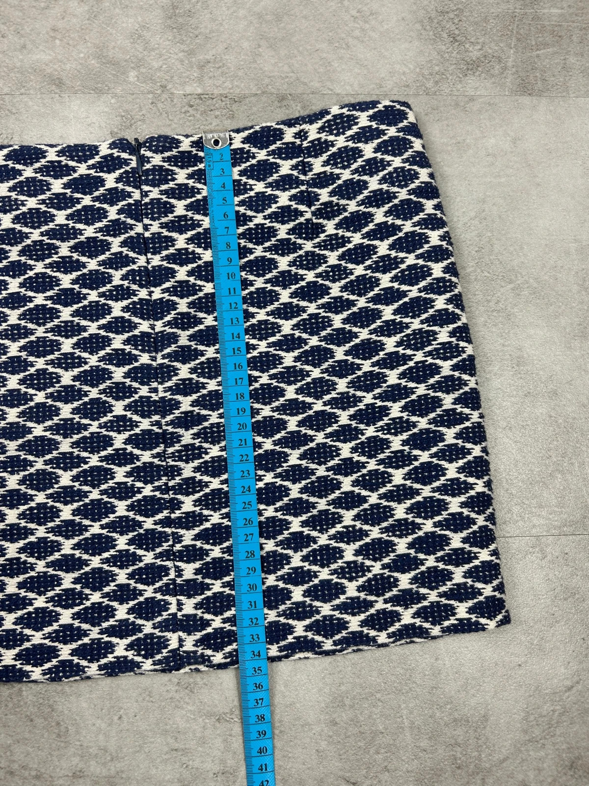Sézane femmes jupe courte jacquard taille 36 bleu écru géométrique – Sézane – taille S / 36 / 8 5