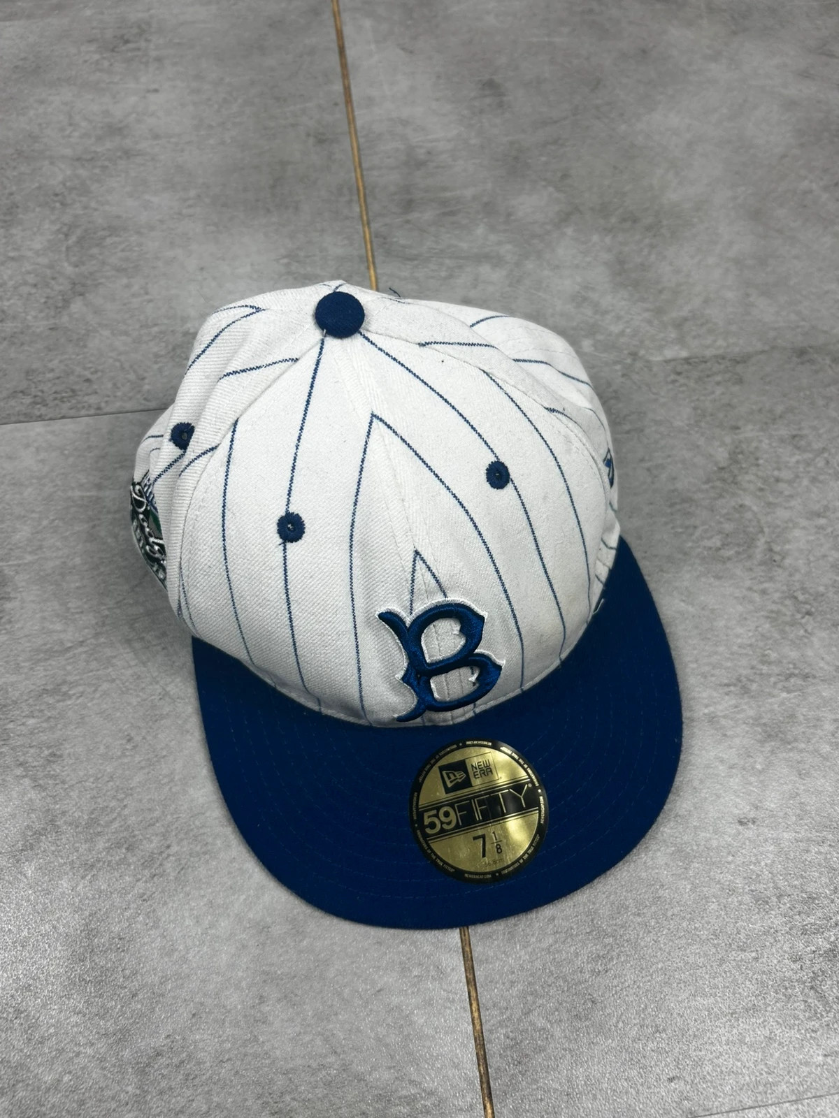 New Era hommes casquette Brooklyn Dodgers 7 1/8 baseball vintage blanc bleu