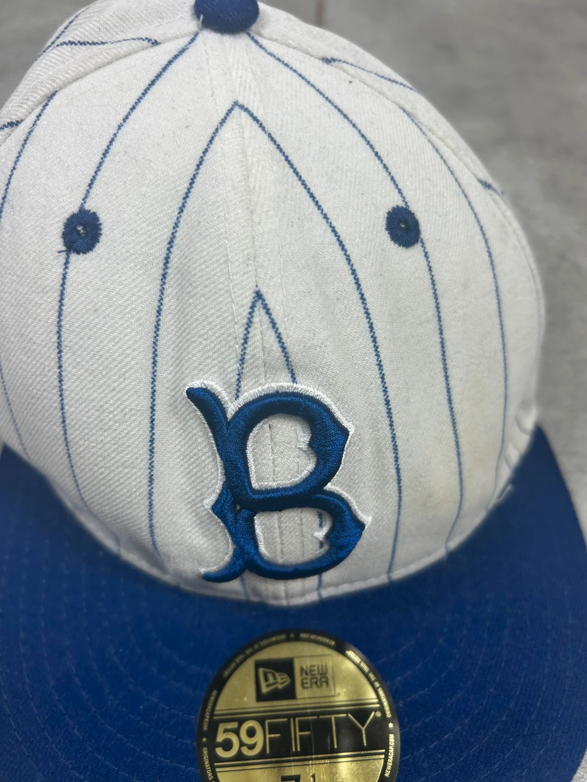 New Era hommes casquette Brooklyn Dodgers 7 1/8 baseball vintage blanc bleu – New Era – taille 58 4