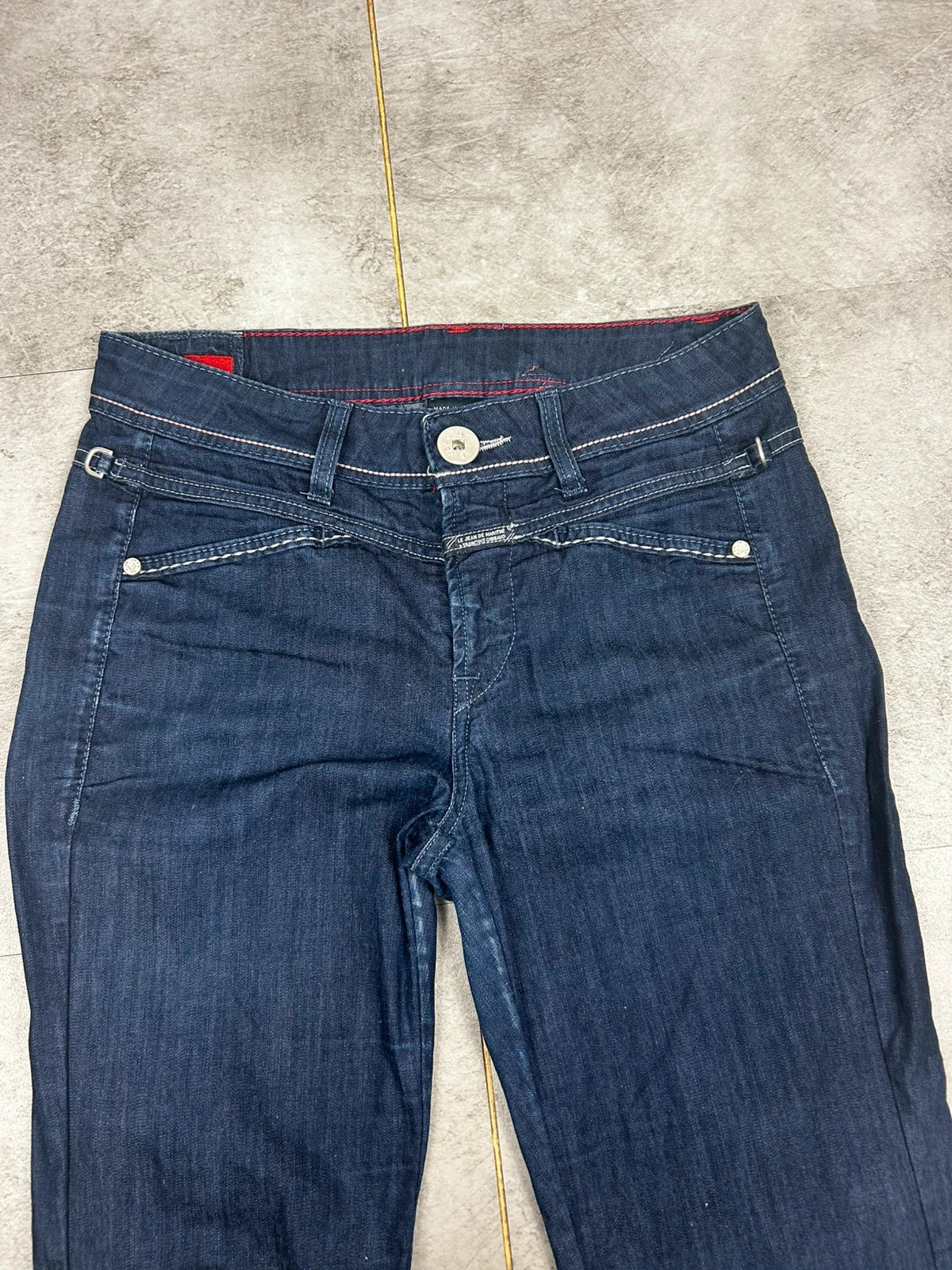 Le Jean De Marithé François Girbaud femme jean flare taille 28 denim brut italien zip poches arrière – Marithé + François Girbaud – taille M / 38 / 10 3