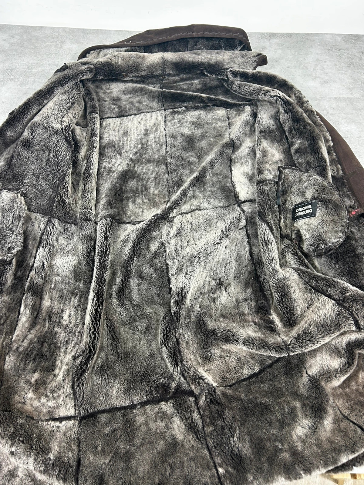 shearling femme manteau peau retournée vintage taille 44 peau lainée capuche amovible – Original Shearling – taille XXL / 44 / 16 2