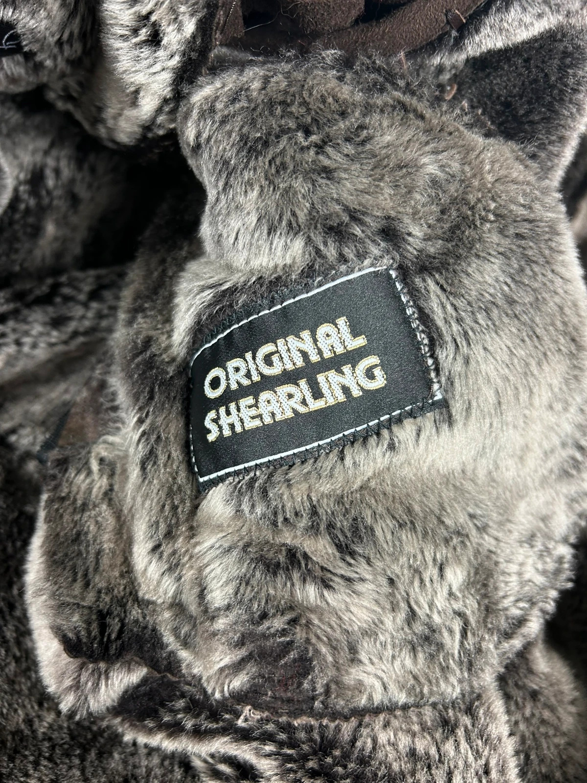 shearling femme manteau peau retournée vintage taille 44 peau lainée capuche amovible – Original Shearling – taille XXL / 44 / 16 4