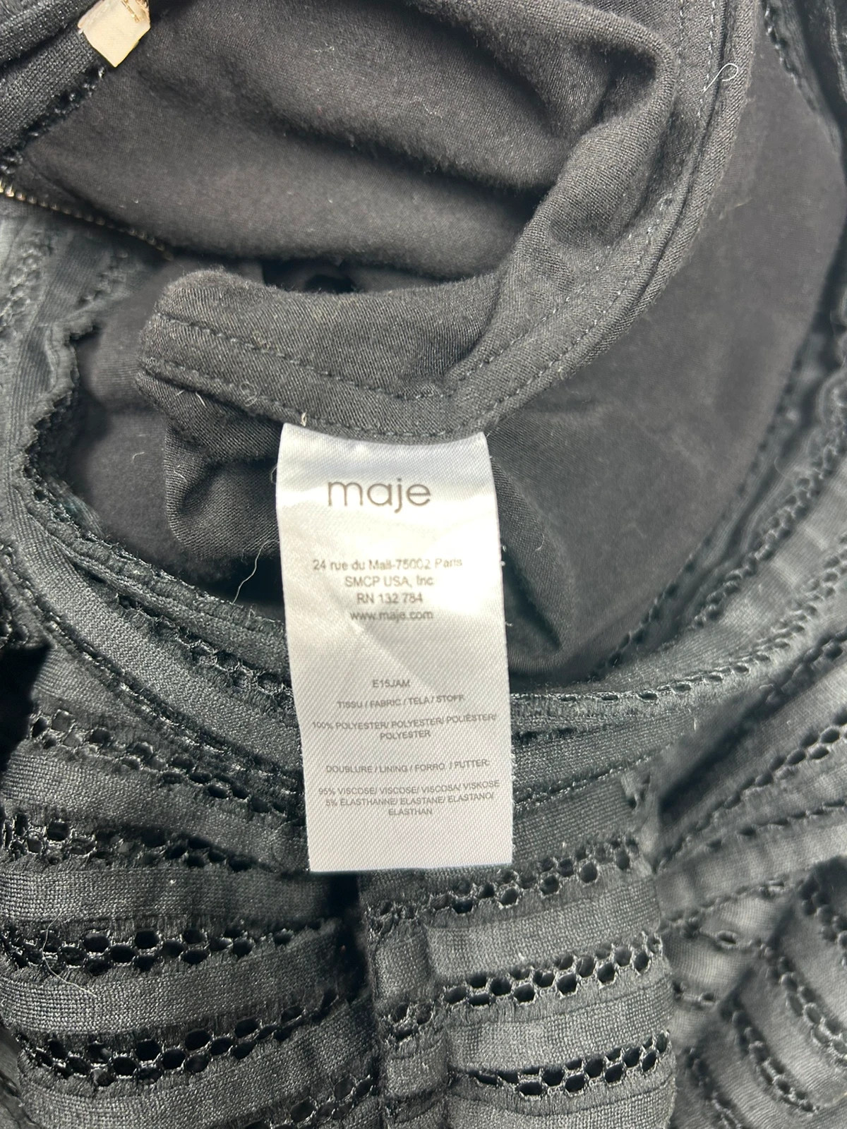 maje femme jupe évasée t1 jupe midi brodée noire élégante chic soirée – Maje – taille S / 36 / 8 4