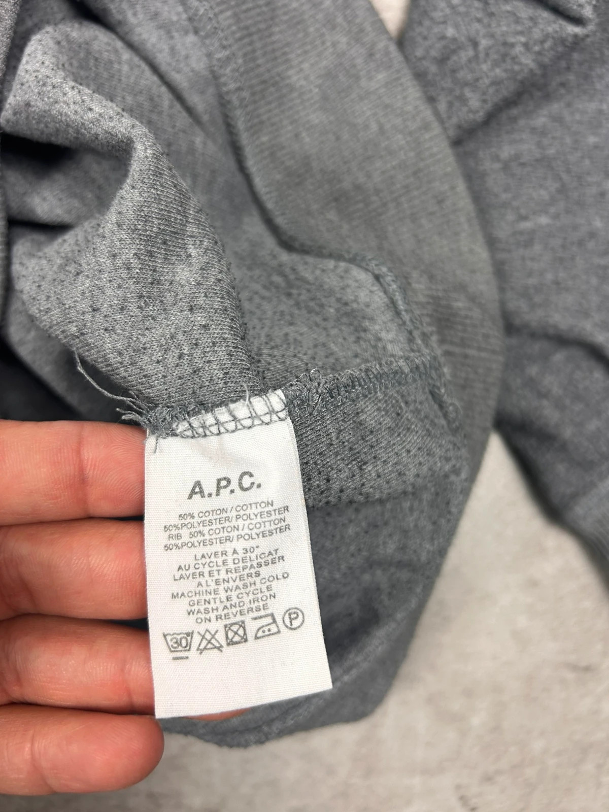 APC homme sweat XS gris jersey doux coton léger basique premium – A.P.C. – taille XS 5