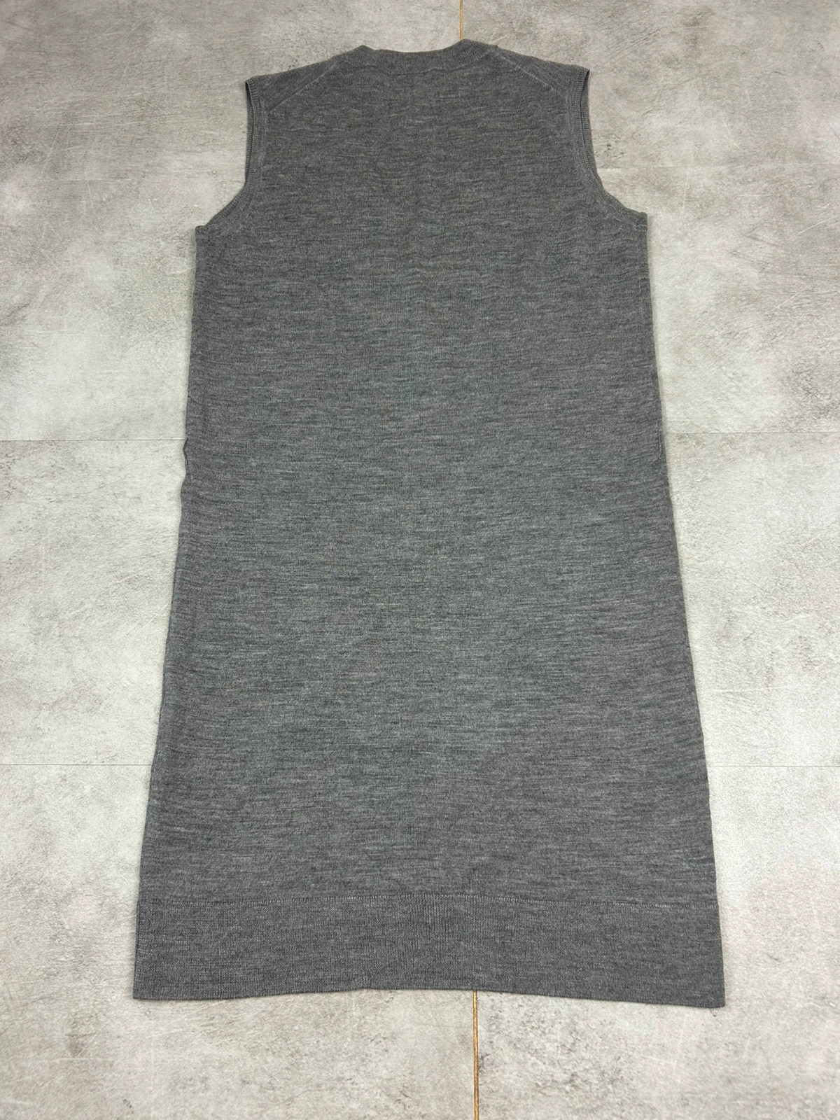 Paule Ka femmes robe Robe pull sans manches gris chiné maille fine col V Hiver 2016 poches plaquées – Paule Ka – taille M / 38 / 10 3