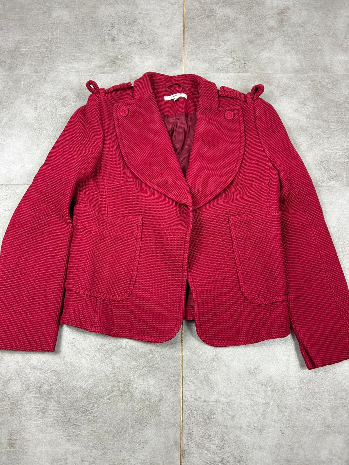 Carven femmes veste structurée taille 40 blazer texturé chic framboise