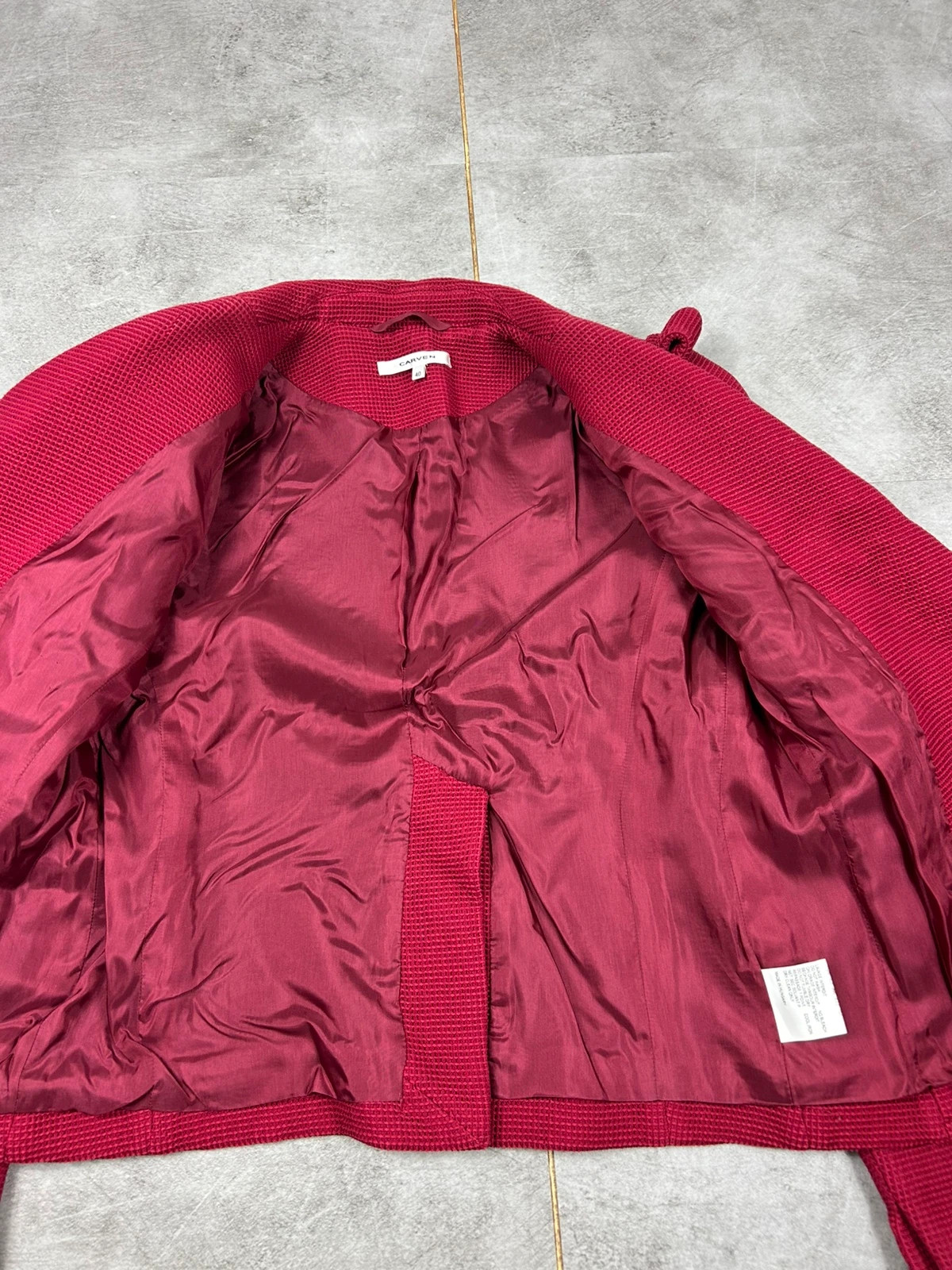 Carven femmes veste structurée taille 40 blazer texturé chic framboise – Carven – taille L / 40 / 12 4