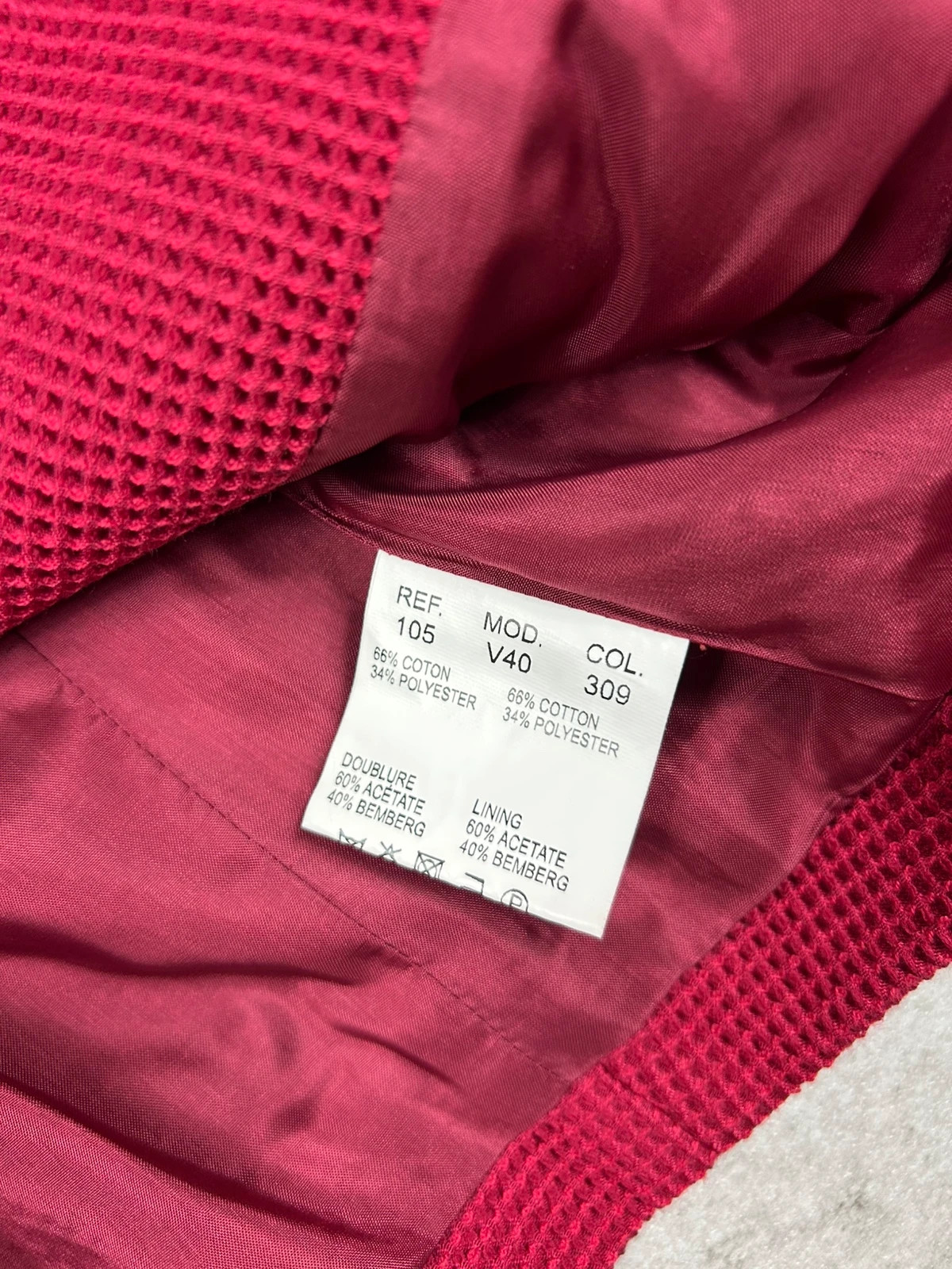 Carven femmes veste structurée taille 40 blazer texturé chic framboise – Carven – taille L / 40 / 12 5