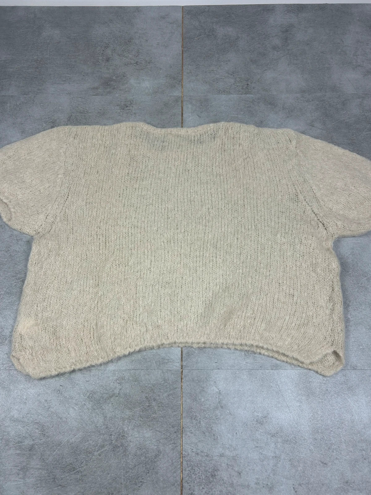 American Vintage femme pull manches courtes XS/S beige mohair alpaga doux oversize – American Vintage – taille S / 36 / 8 3