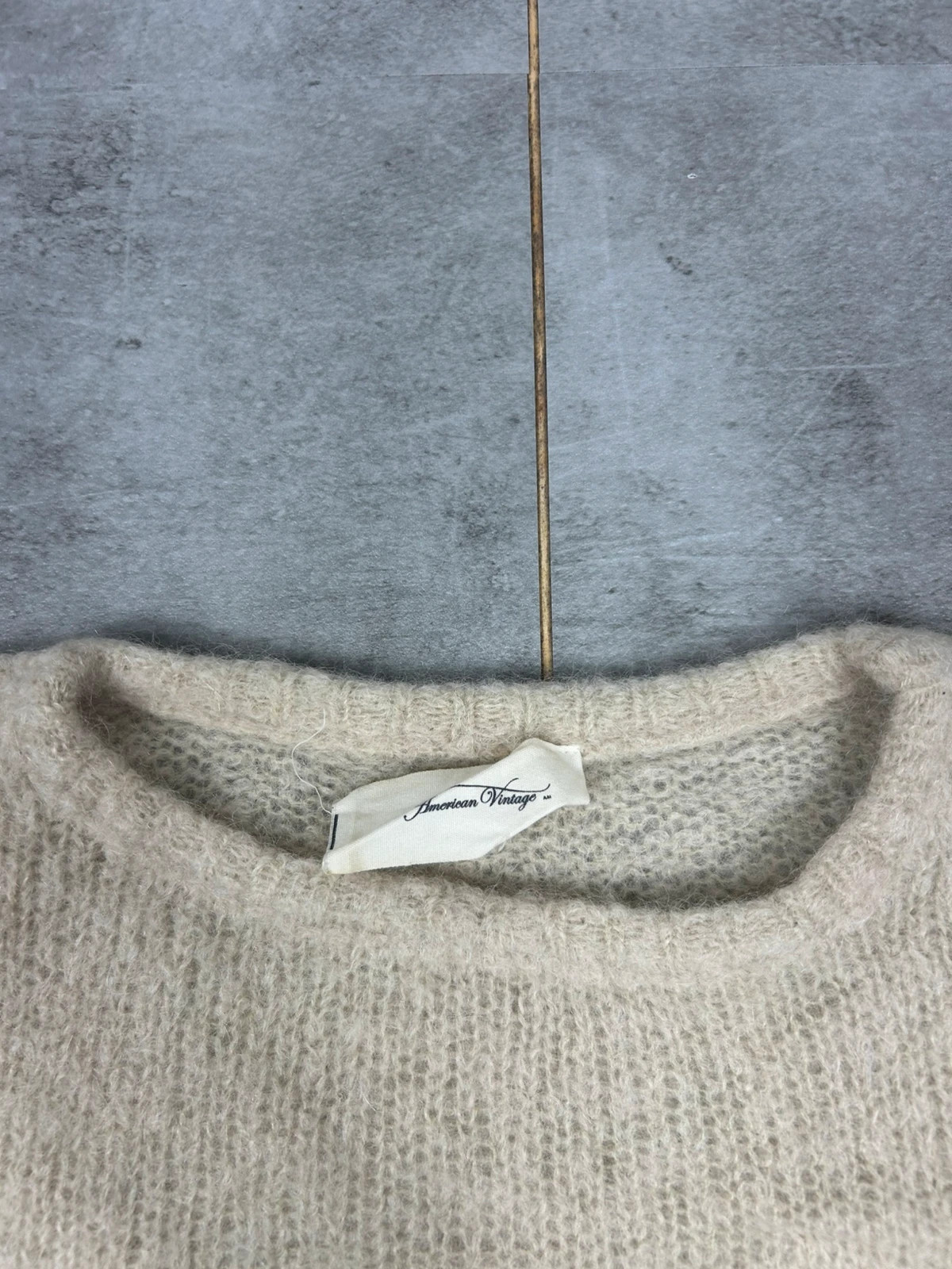 American Vintage femme pull manches courtes XS/S beige mohair alpaga doux oversize – American Vintage – taille S / 36 / 8 4