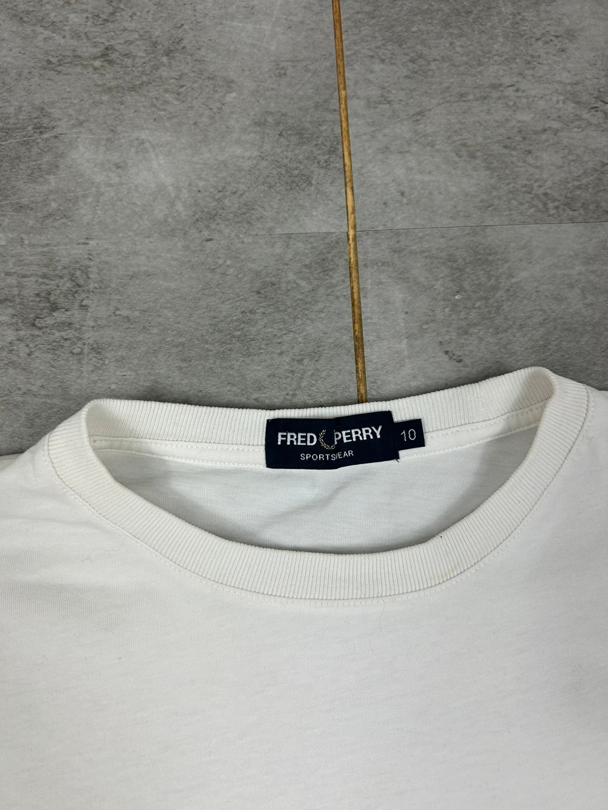 Fred Perry hommes t shirt taille 10/36/S sportswear logo brodé blanc vintage unisexe – Fred Perry – taille S 4