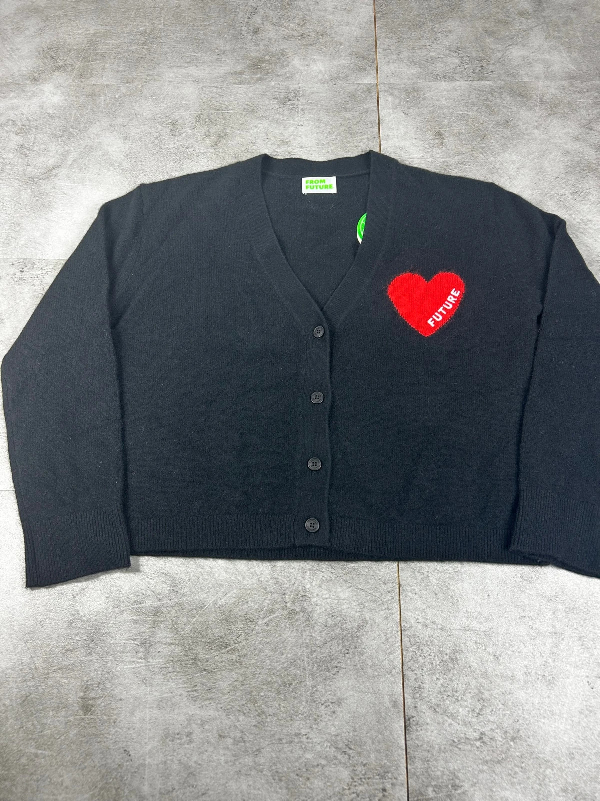 From Future femmes cardigan cachemire noir cœur rouge taille M luxe oversize doux premium – From Future – taille M / 38 / 10 5