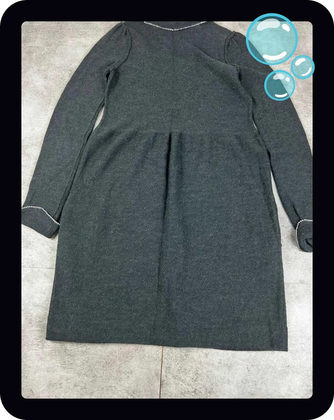 Sonia Rykiel femmes robe M laine merinos grise col perle manches longues chic hiver – Sonia Rykiel – taille M / 38 / 10 2