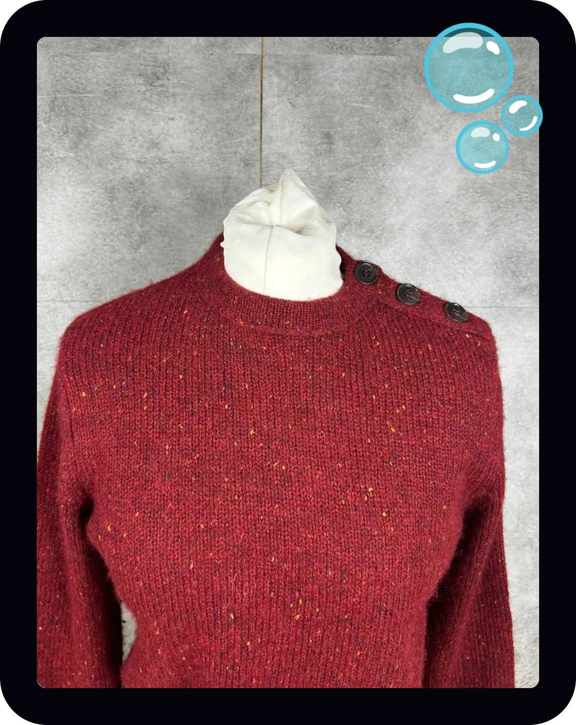 Soeur femmes pull en mailles Clovis M rouge laine alpaga boutons epaule maille epaisse hiver chaud – soeur – taille S / 36 / 8 3