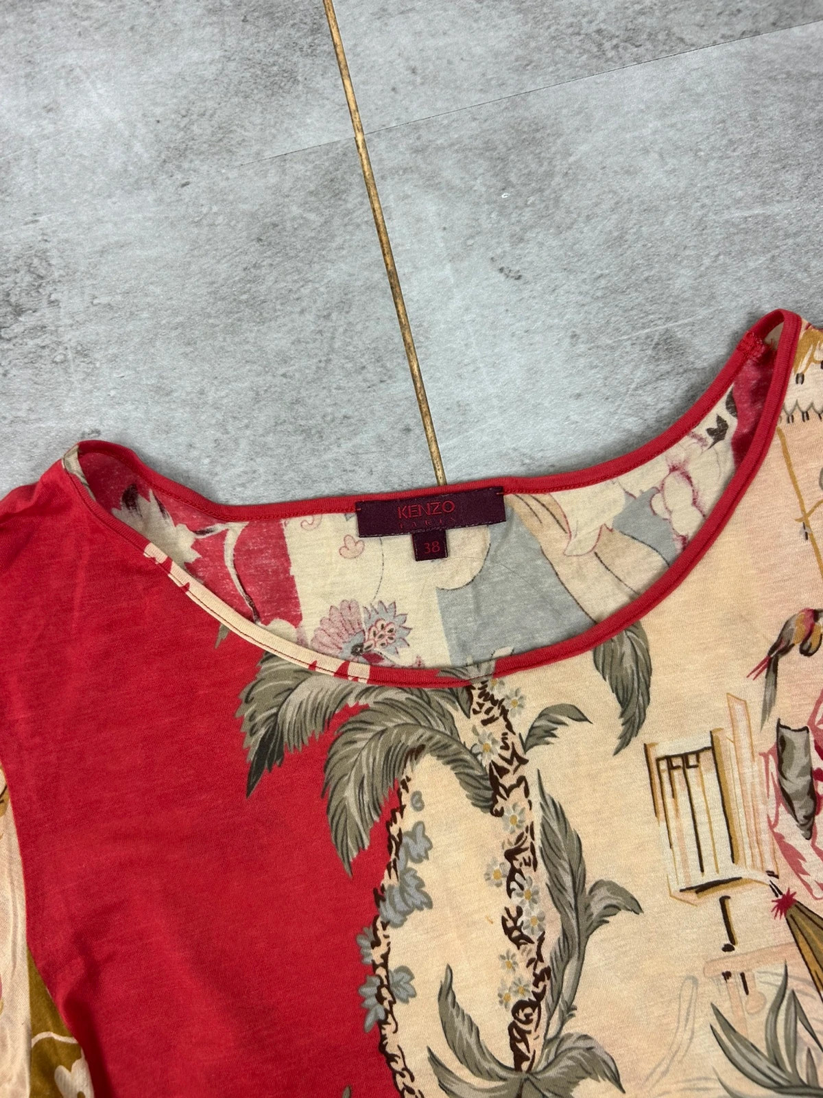 Top Kenzo Paris 38 t-shirt manches courtes imprimé japonais floral multicolore col rond – Kenzo – taille M / 38 / 10 4