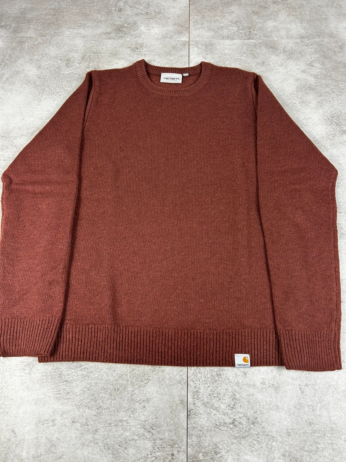 Carhartt WIP homme Allen Sweater XS oversize laine d’agneau bordeaux pull maille streetwear – Carhartt – taille XS 2