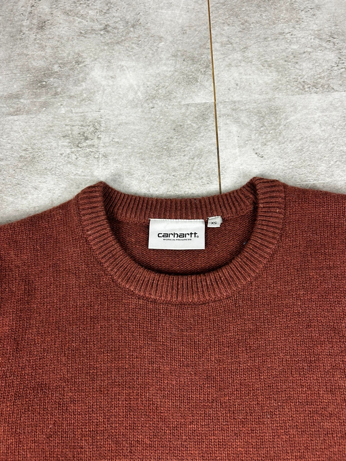Carhartt WIP homme Allen Sweater XS oversize laine d’agneau bordeaux pull maille streetwear – Carhartt – taille XS 4