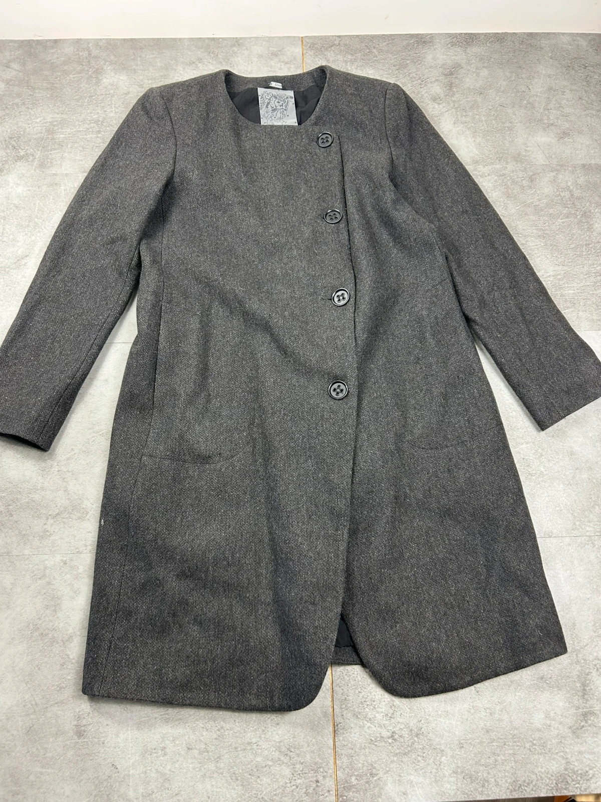 Manteau Cop Copine "Fluor" Laine Grise Chic Intemporel Femme Élégance Minimaliste