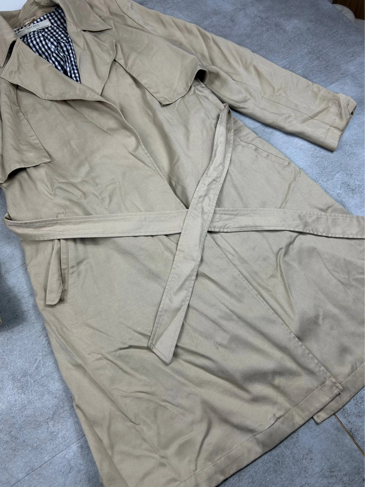 Zara femmes manteau trench coat long beige taille L – Zara – taille L / 40 / 12 2