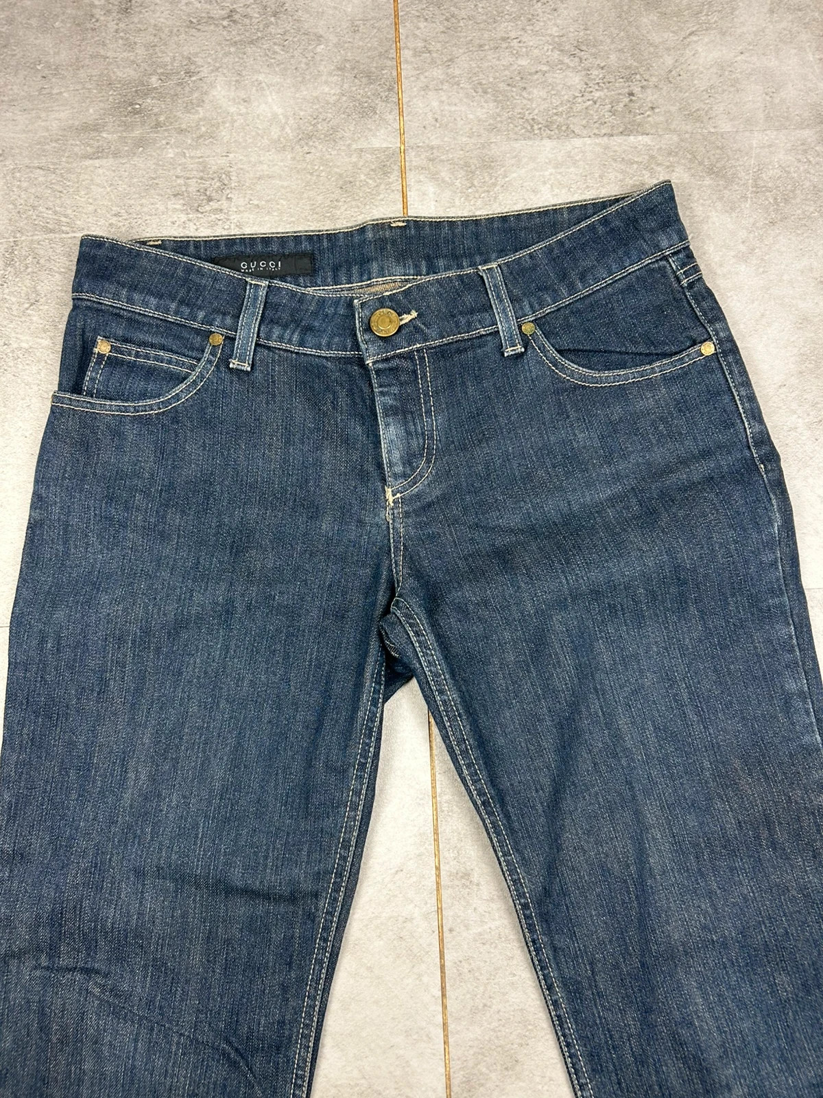 Gucci femmes jean coupe droite logo poche arrière taille 42 – Gucci – taille XL / 42 / 14 4