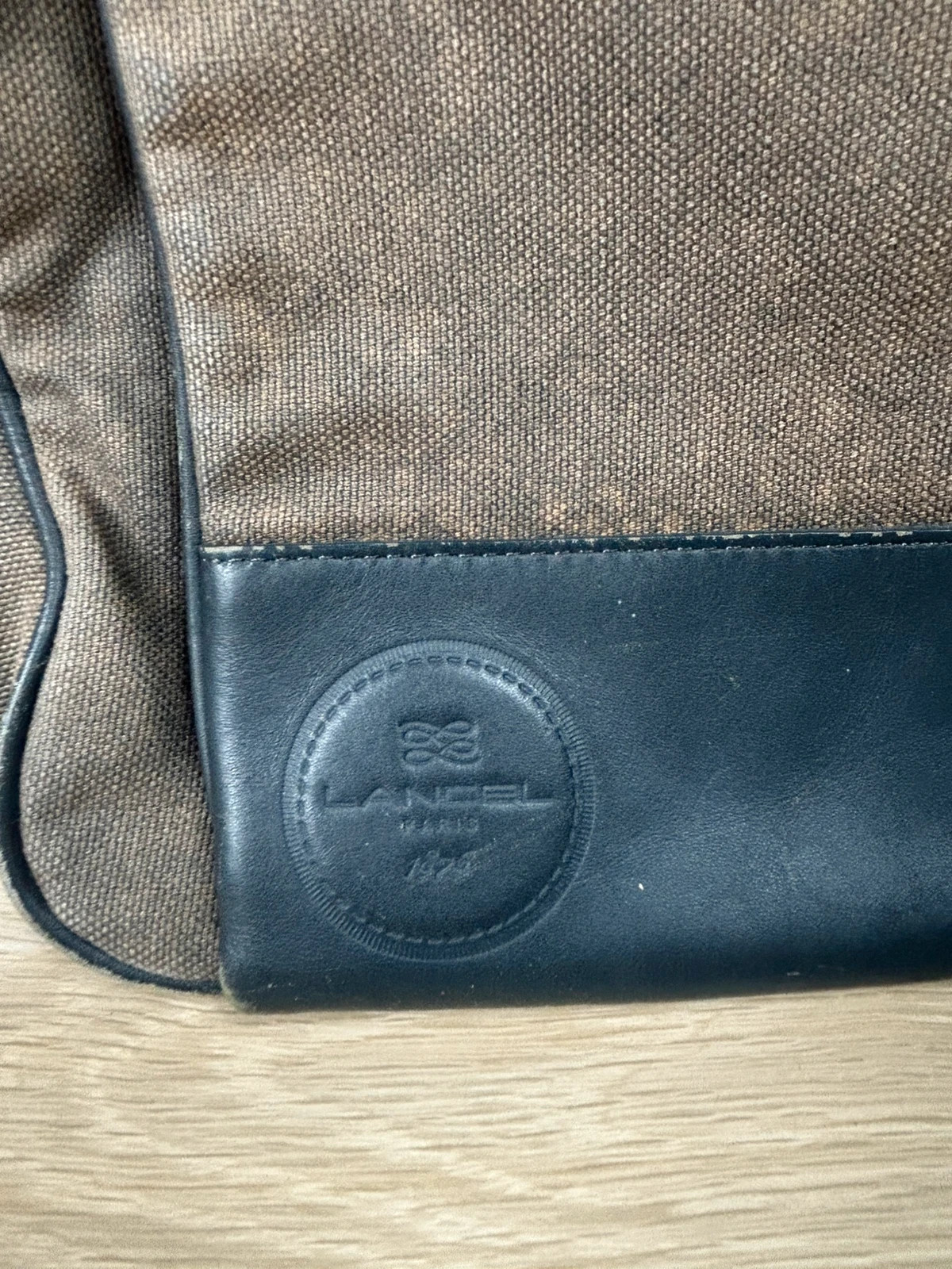 Sac bandoulière homme Lancel vintage – toile & cuir noir – Lancel 2