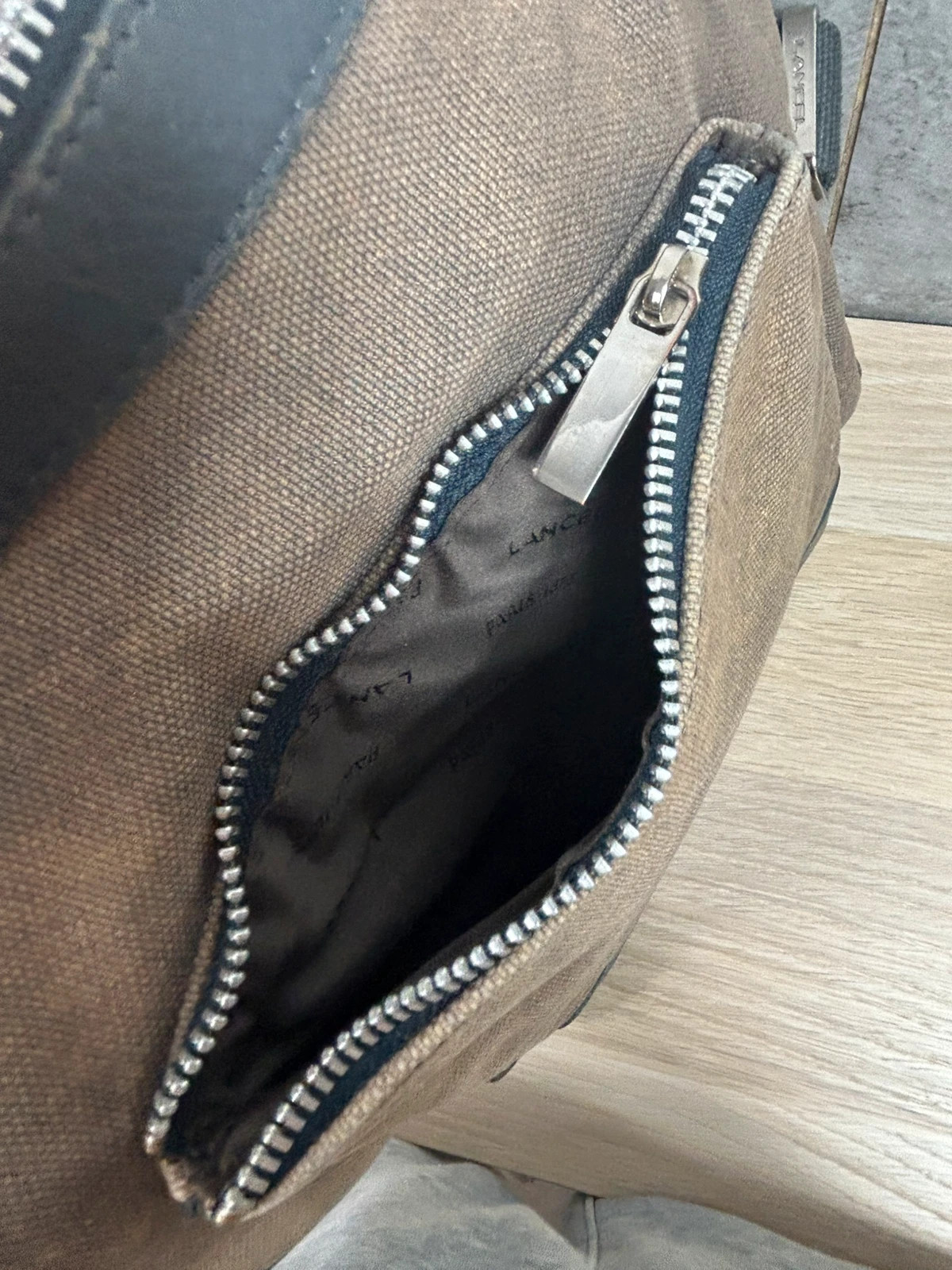 Sac bandoulière homme Lancel vintage – toile & cuir noir – Lancel 5