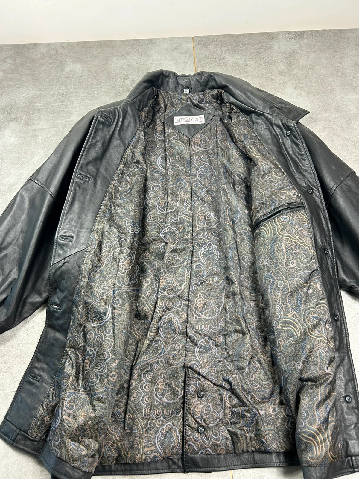 Veste en Cuir Véritable Femme Marcel Clair Vintage Élégant Coupe Cintrée Taille 40 – Marcel Clair – taille L / 40 / 12 4
