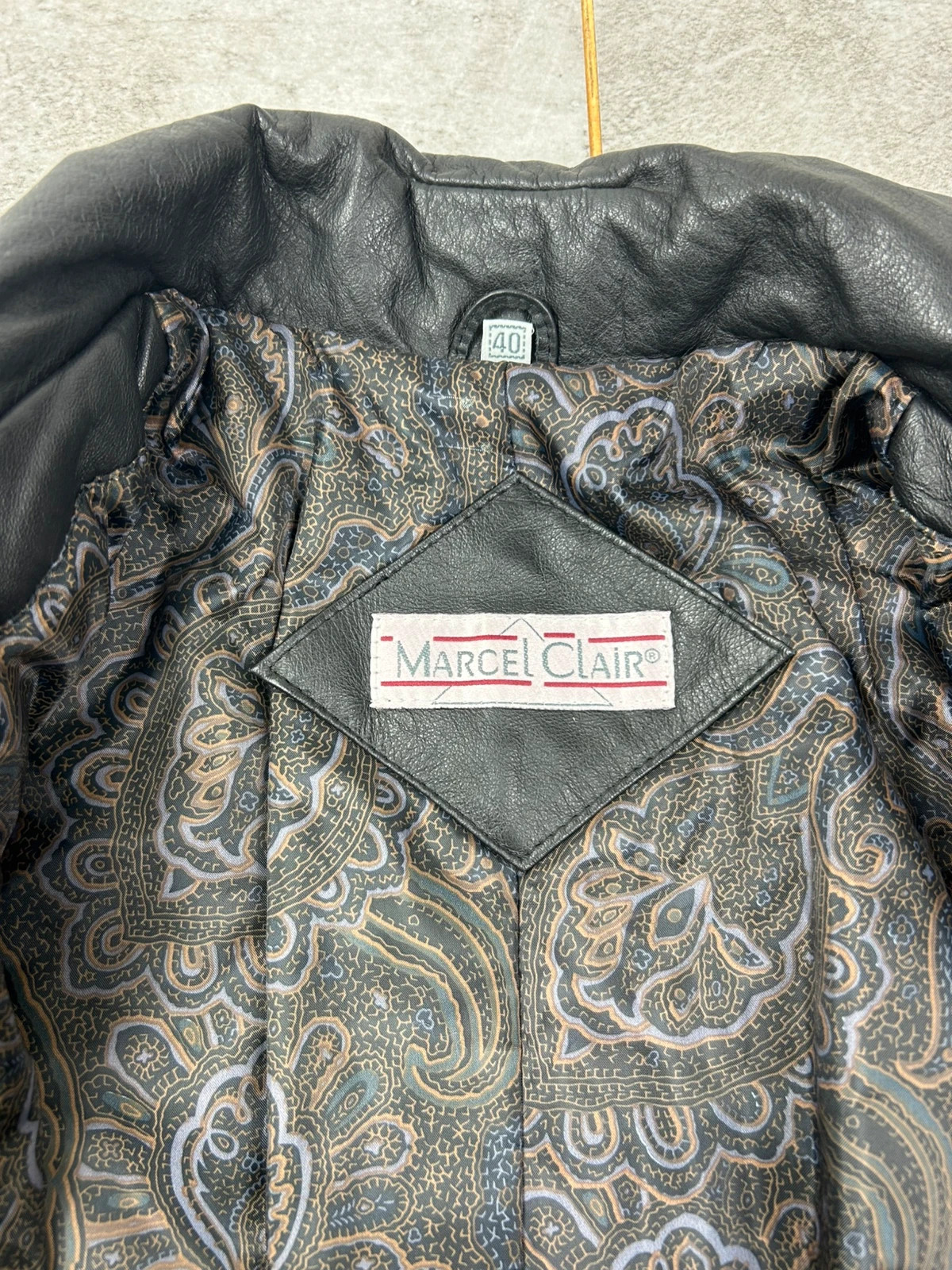 Veste en Cuir Véritable Femme Marcel Clair Vintage Élégant Coupe Cintrée Taille 40 – Marcel Clair – taille L / 40 / 12 5