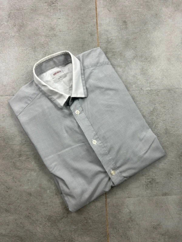 Kenzo hommes chemise uni manche retroussable taille 39