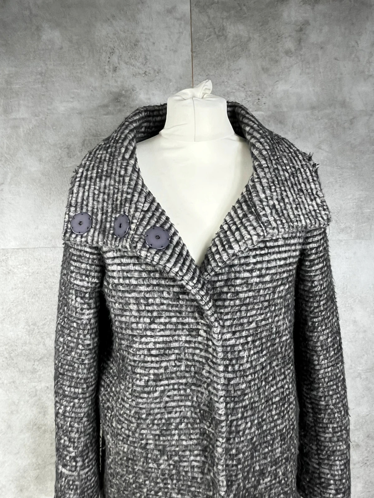 Herno femmes manteau laine texturé taille M oversize gris chiné luxe italien – Herno – taille M / 38 / 10 2