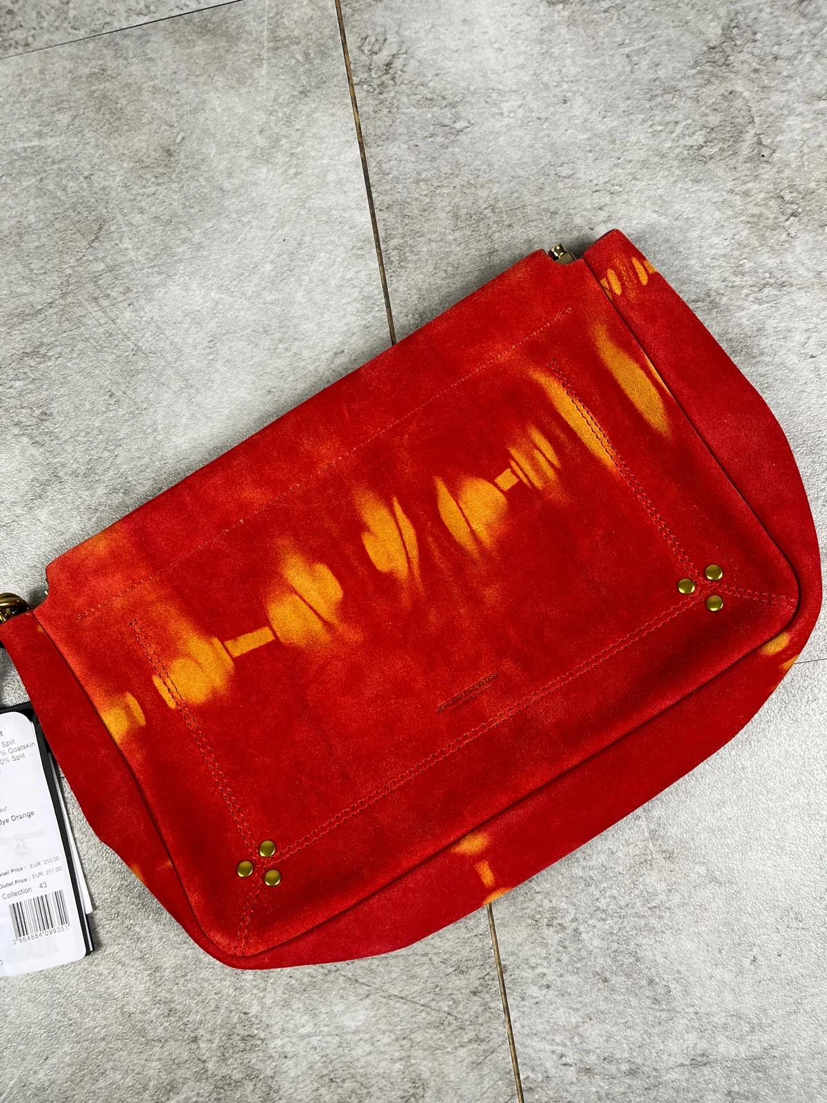 Jerome Dreyfuss femmes pochette clic clac cuir tie dye orange neuf luxe designer – Jérôme Dreyfuss 2
