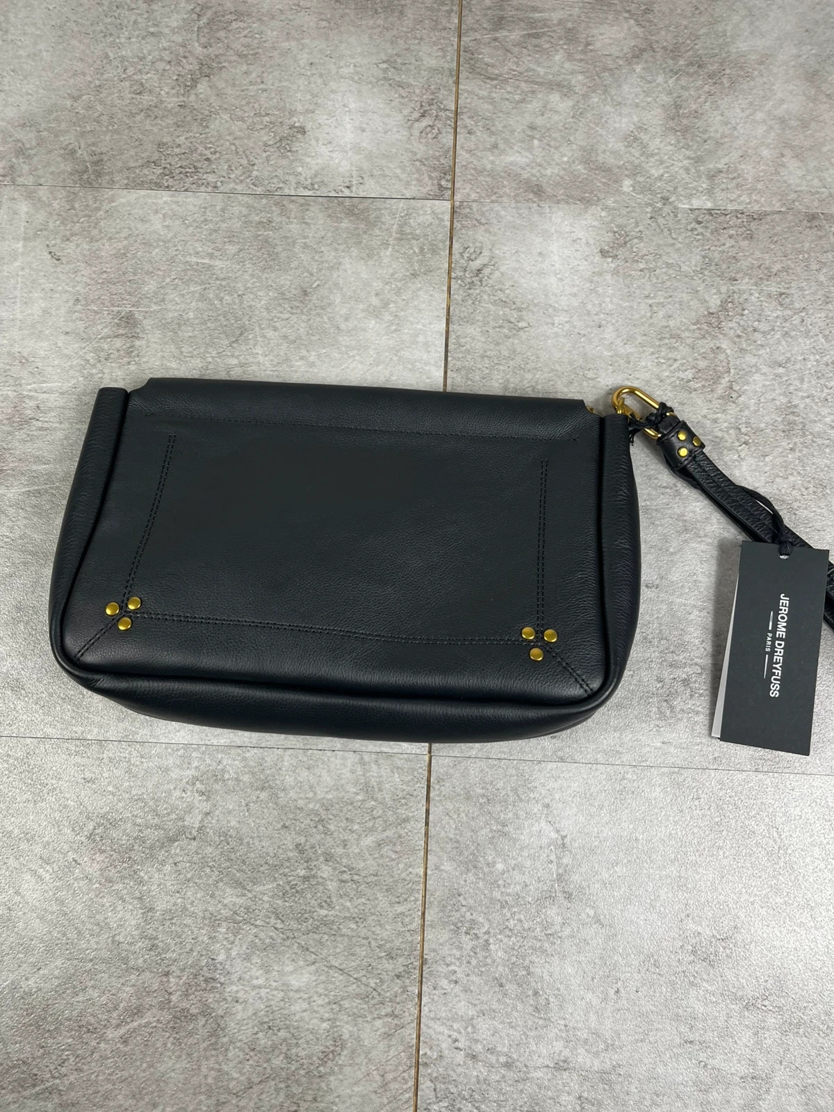 Jerome Dreyfuss femmes pochette clic clac cuir noir brass neuf luxe designer – Jérôme Dreyfuss 3