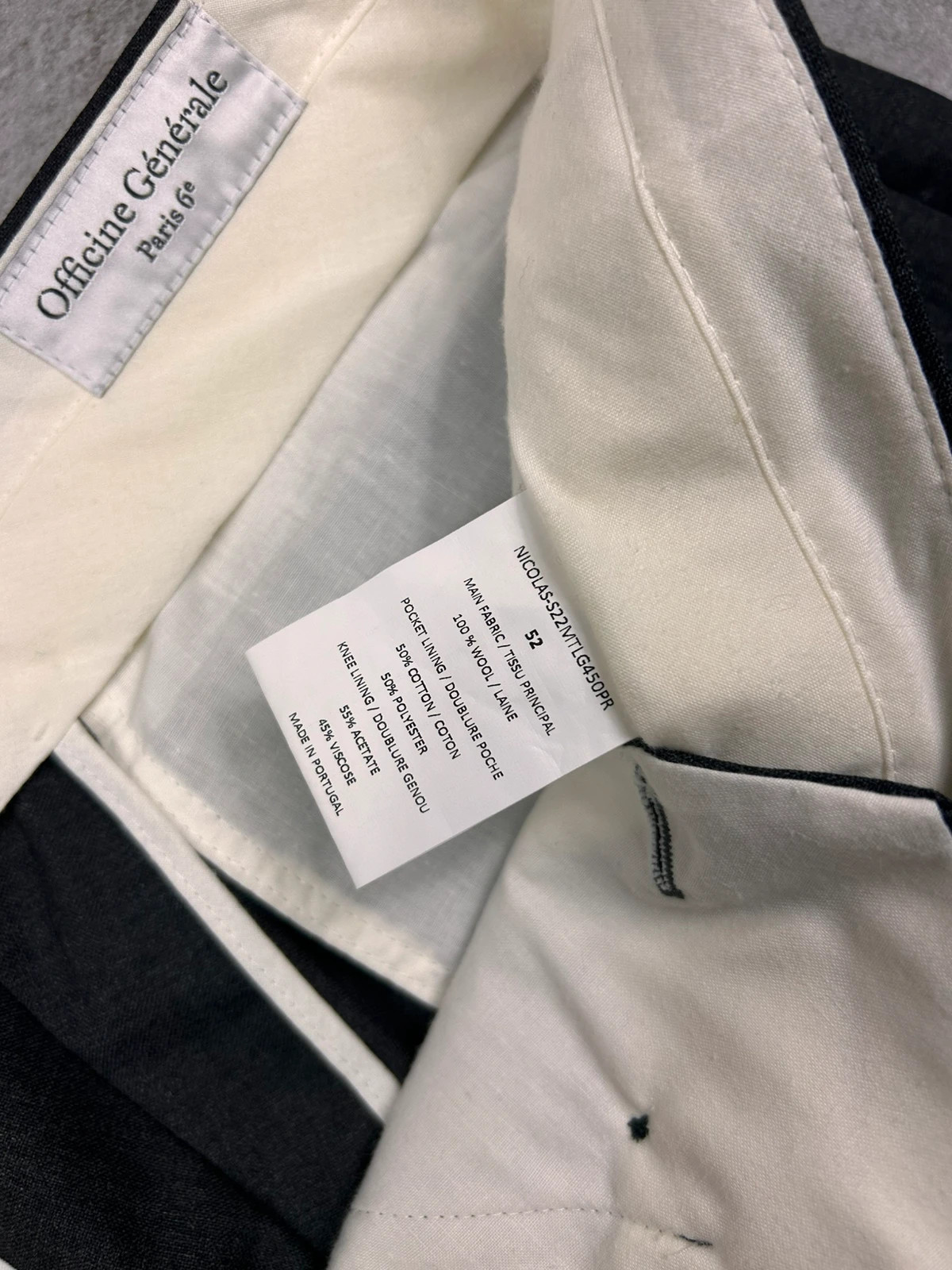 officine générale homme pantalon nicolas 42 laine costume gris – Officine Generale – taille W32 | FR 42 5