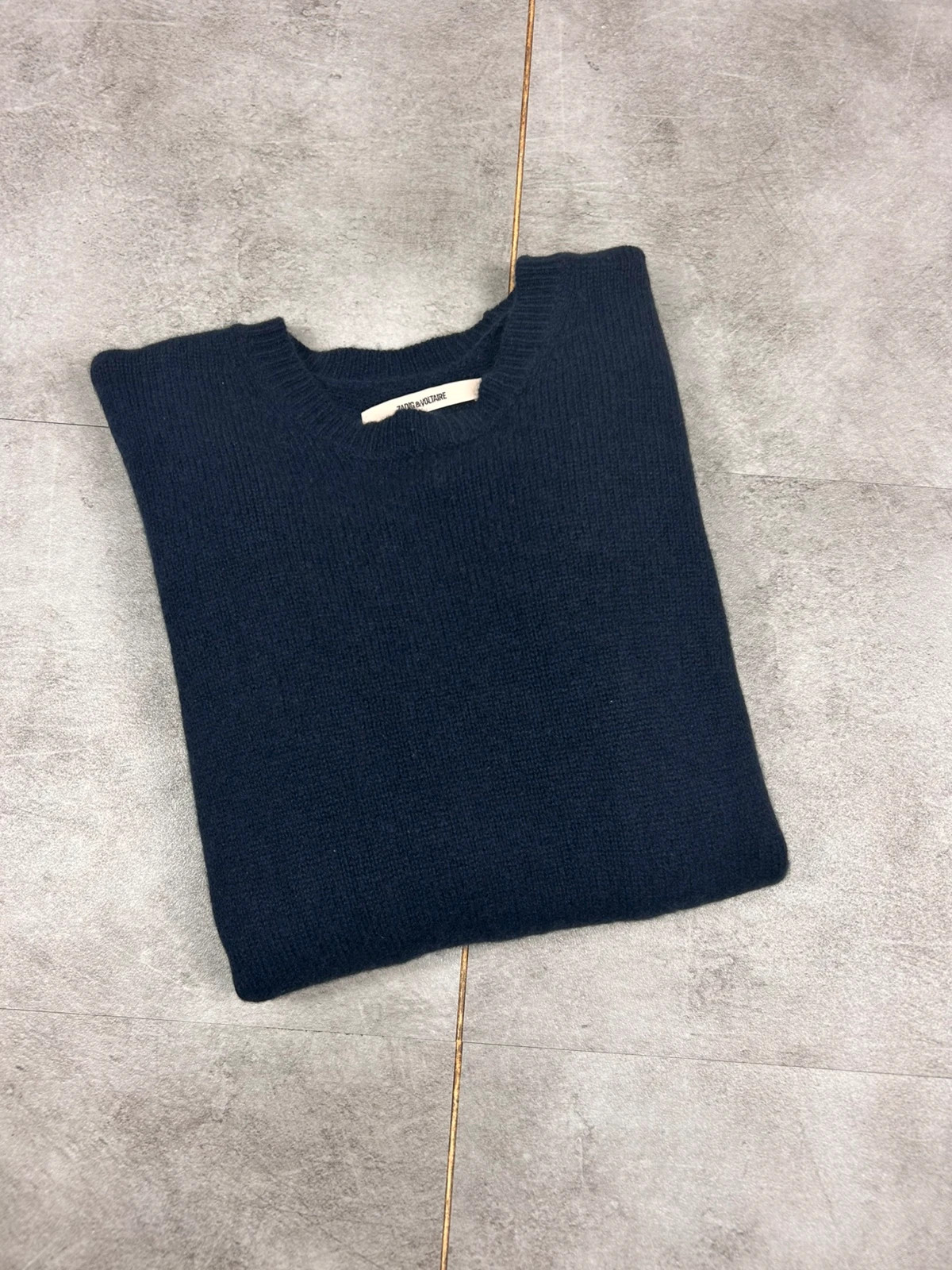 Zadig Voltaire femme pull Kennedy WS Arrow taille S cachemire 100% bleu marine rouge