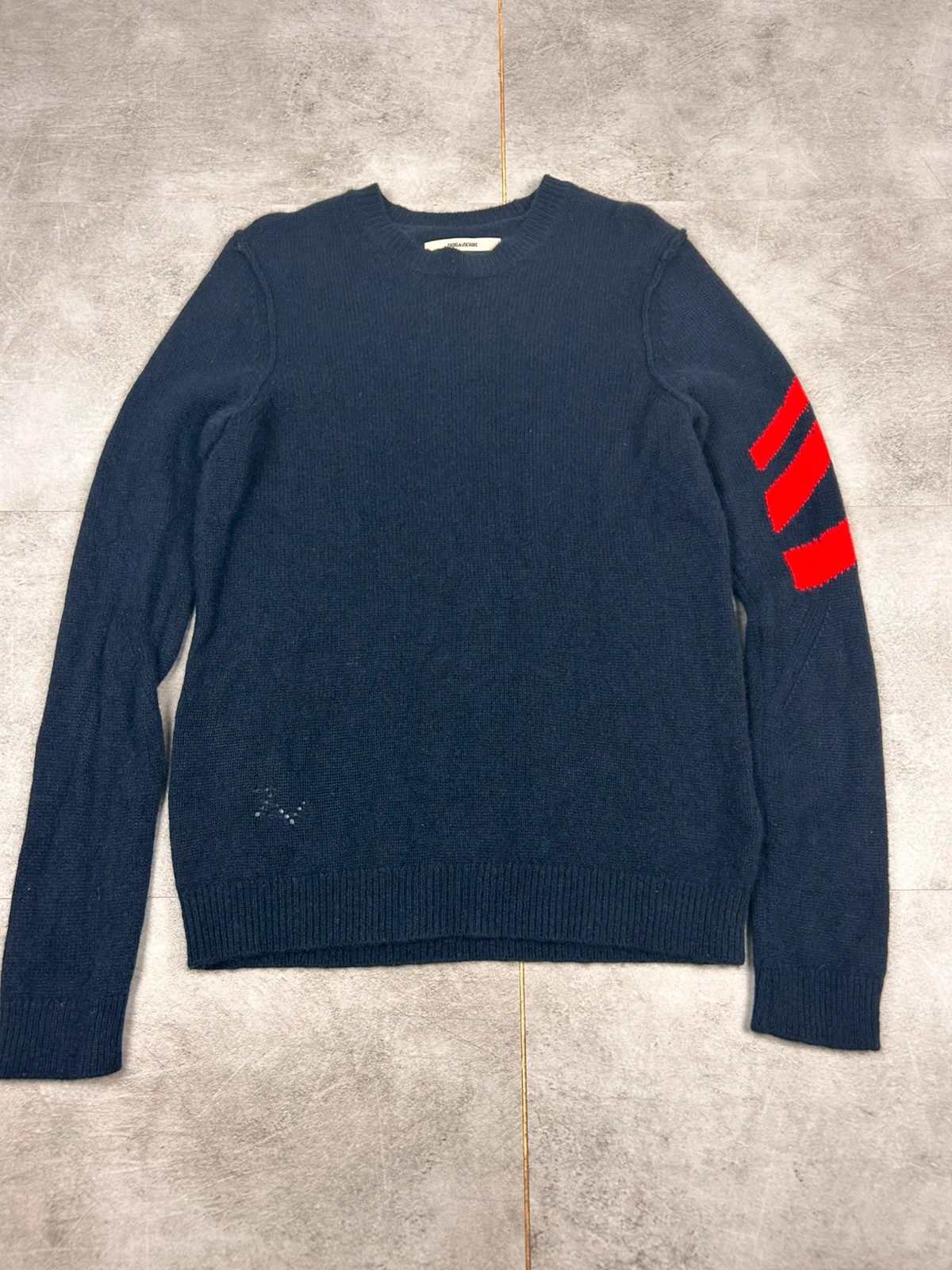 Zadig Voltaire femme pull Kennedy WS Arrow taille S cachemire 100% bleu marine rouge – Zadig & Voltaire – taille S / 36 / 8 2
