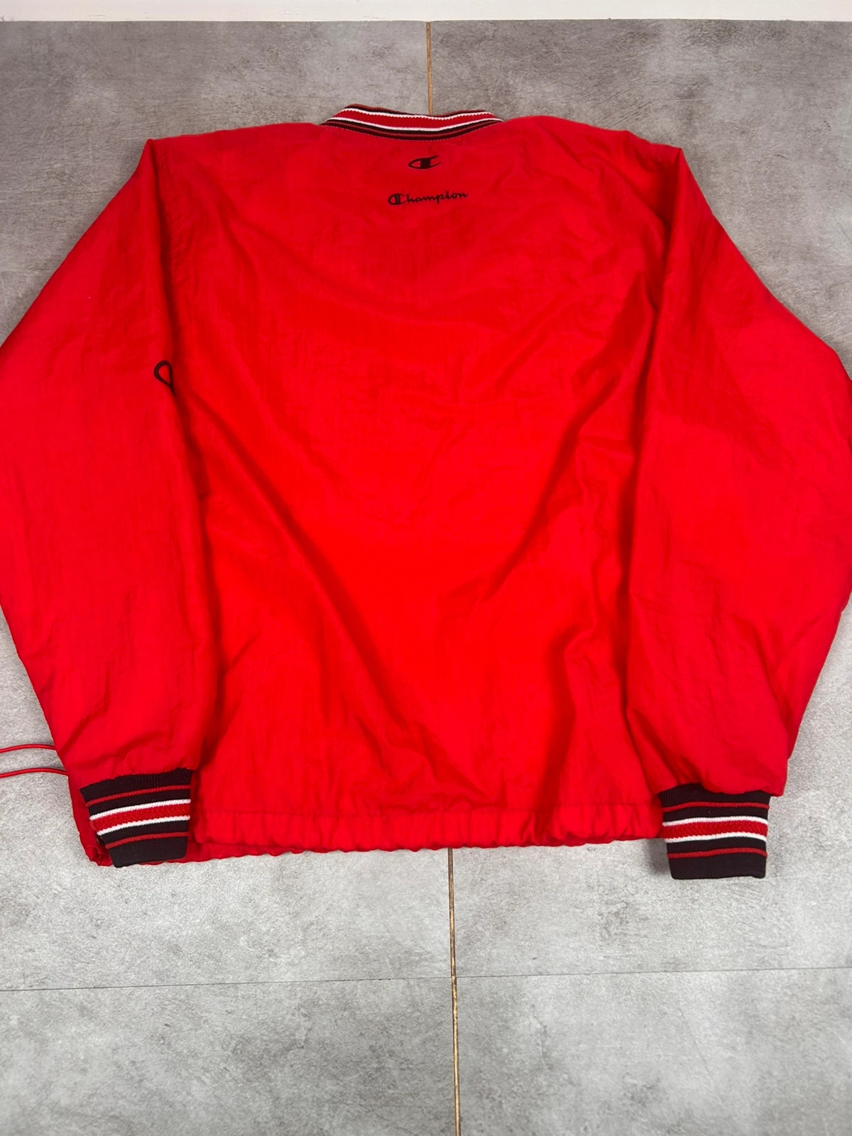 Champion homme sweat Wisconsin S pullover vintage college varsity rouge – Champion – taille S / 36 / 8 3