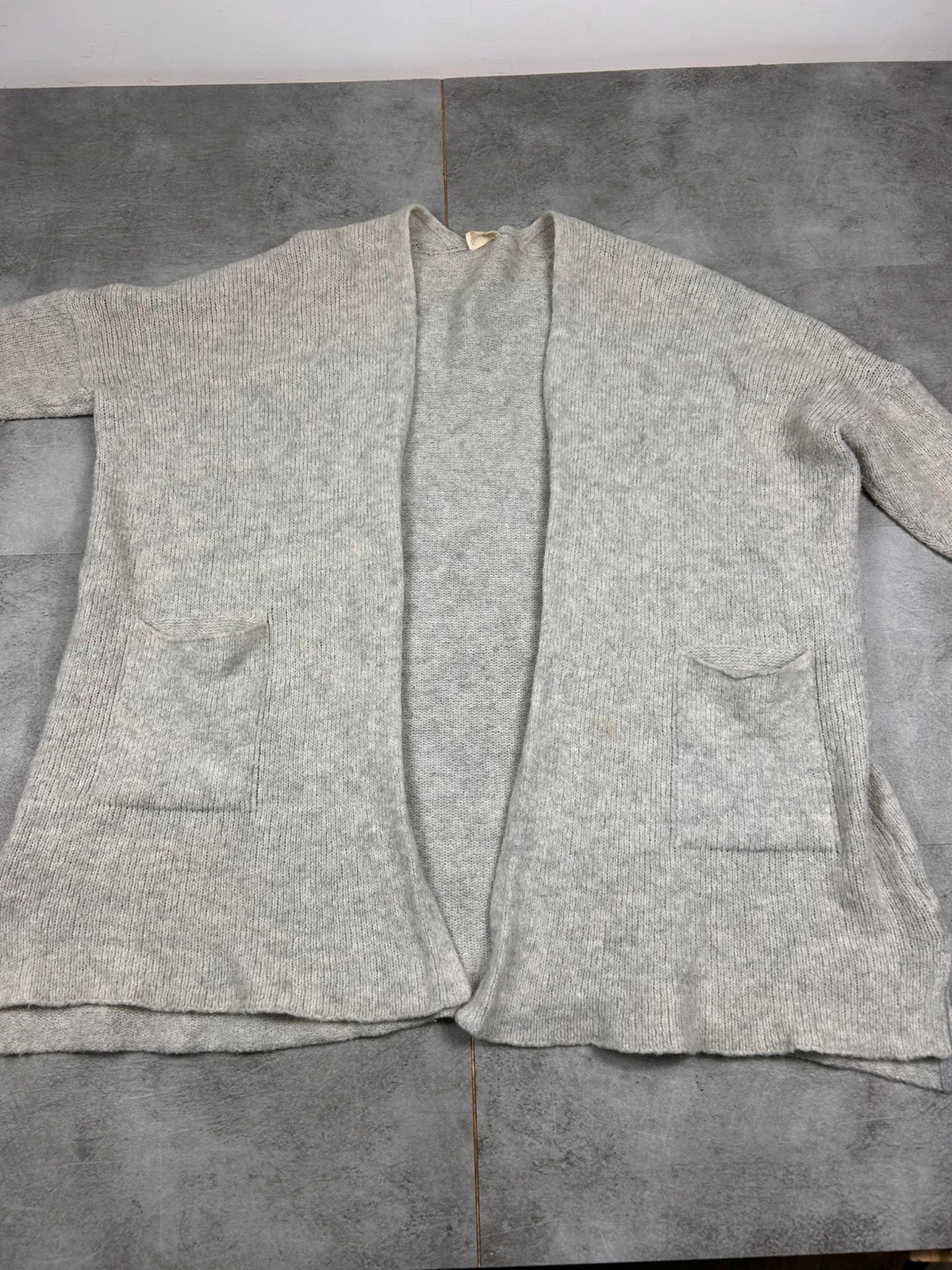 American Vintage femme cardigan long TU laine mohair poches gris clair