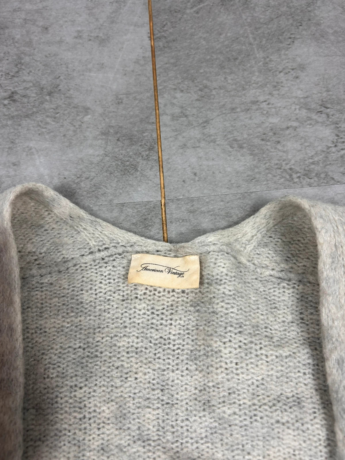 American Vintage femme cardigan long TU laine mohair poches gris clair – American Vintage – taille Taille unique 3