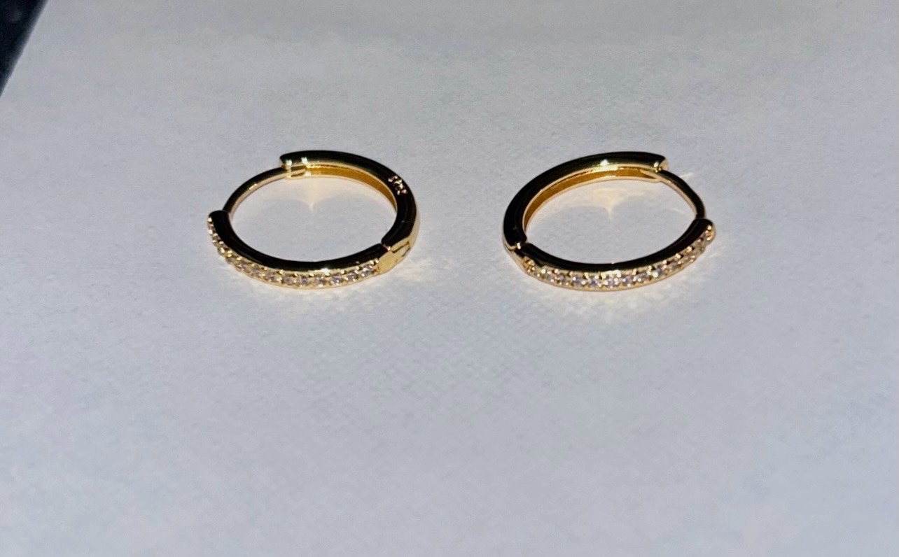 Boucles d’oreilles dorée en argent diamètre 1,4 cm