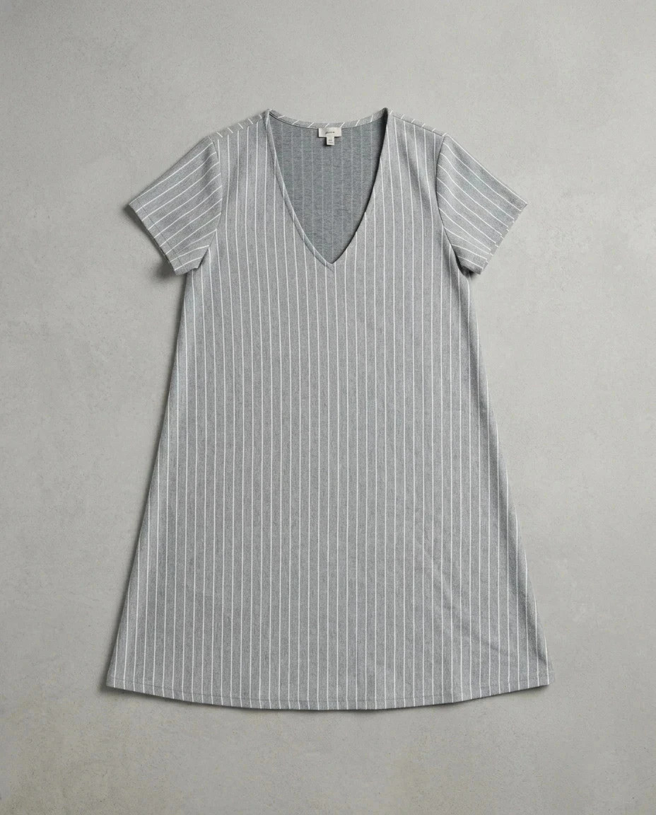 Robe courte Pimkie gris rayé Col V taille M lot240