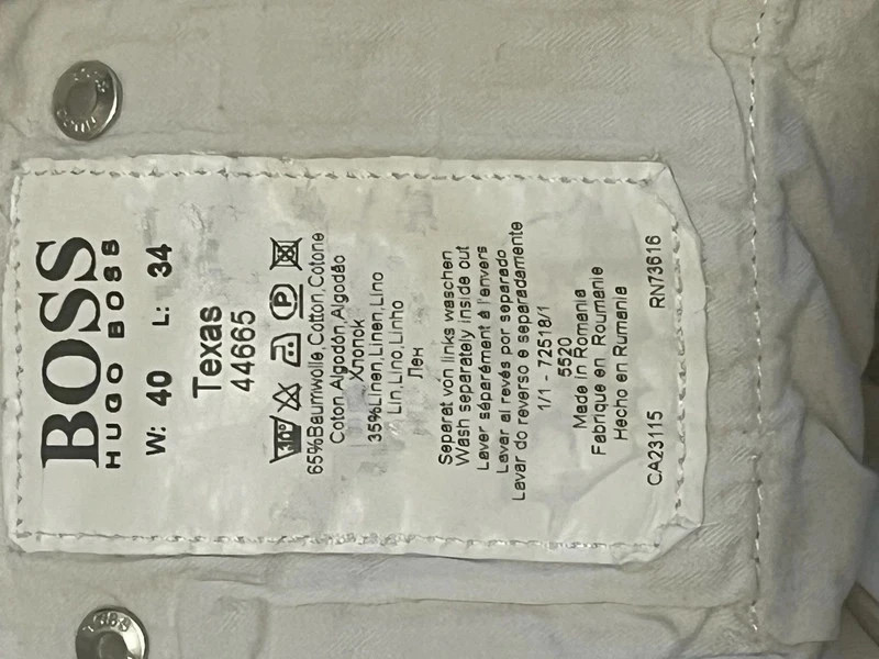 Pantalon rayé Boss Hugo Boss beige et blanc W40 L34 lot30 – Hugo Boss – taille W40 | FR 50 4