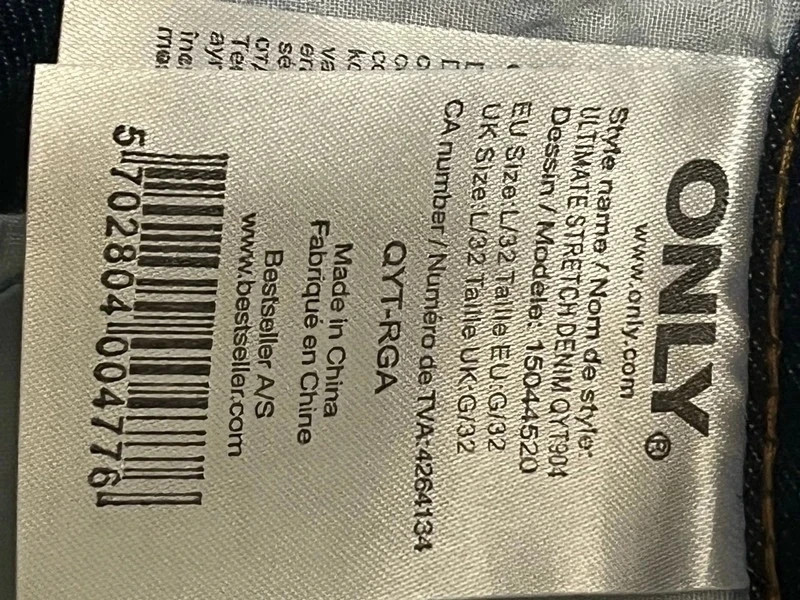 Jeans slim ONLY bleu délavé taille L/32 stretch lot23 – ONLY – taille L / 40 / 12 3