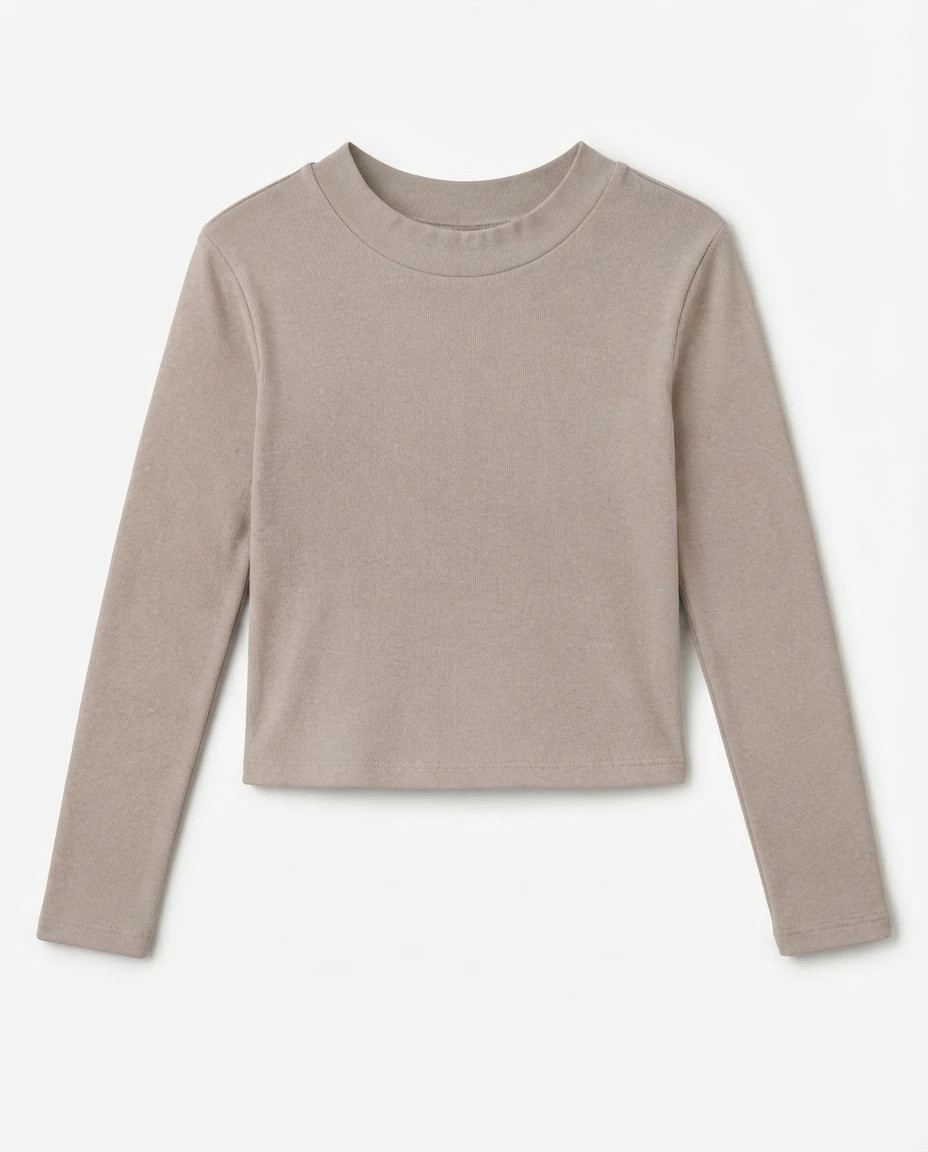 T-shirt manches longues côtelé beige Pimkie S lot86