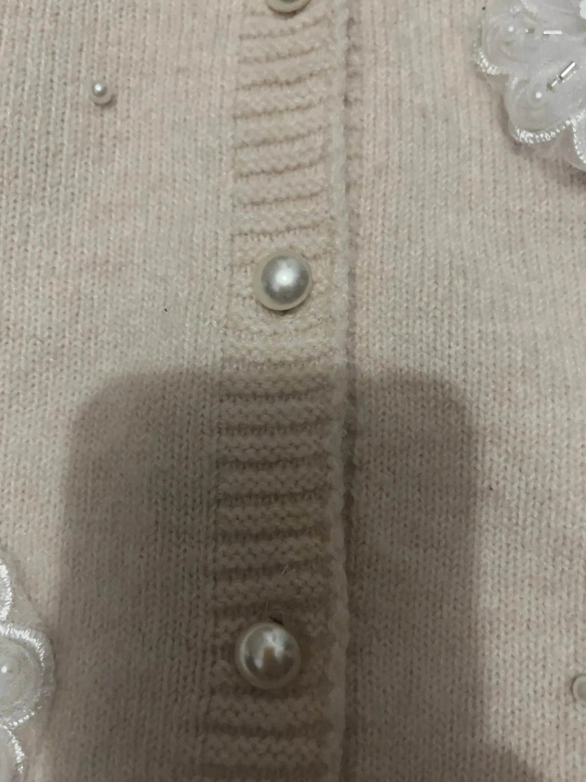 Gilet sans manches beige perles et fleurs XS lot476 – Shein – taille XS / 34 / 6 4