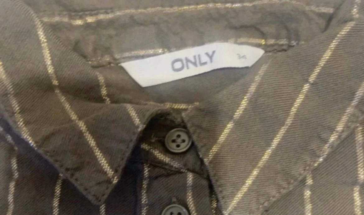 Chemise Only rayée kaki et doré taille 34 XS lot34 – ONLY – taille XS / 34 / 6 4